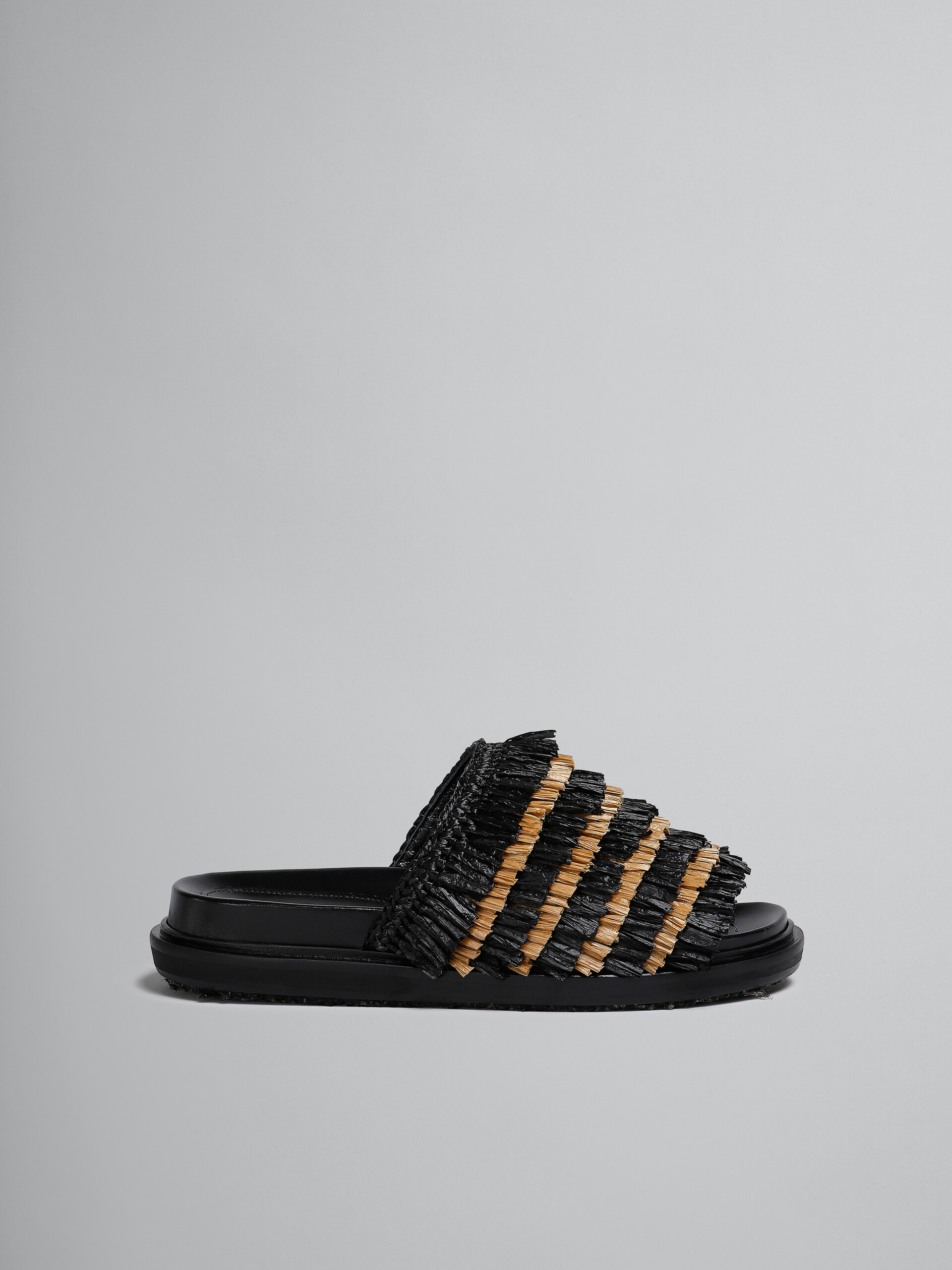 Black fringe slide sandal - Sandals - Image 1
