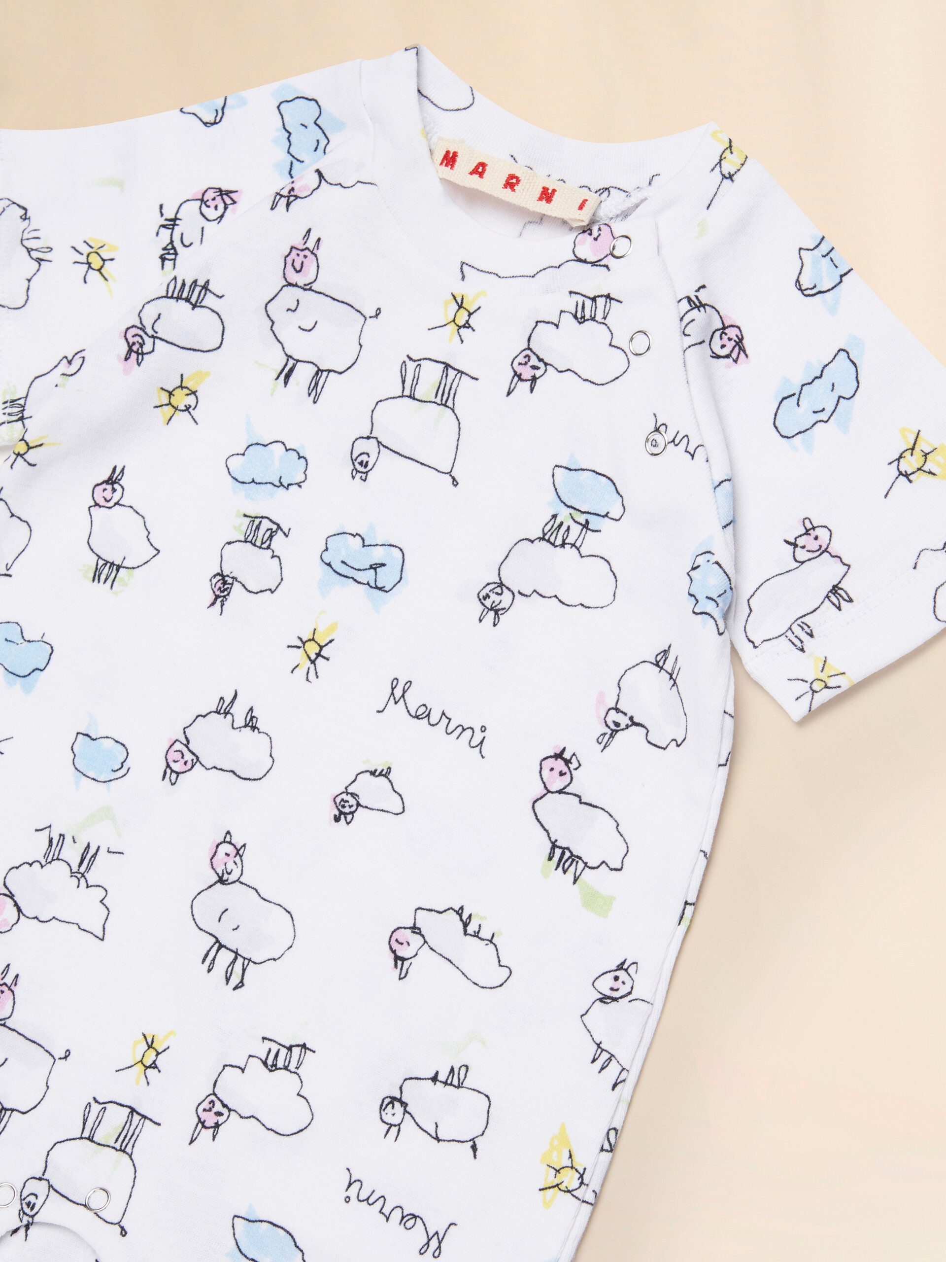 Set neonato in cotone bianco con stampa Sweet Dream - Maglieria - Image 3