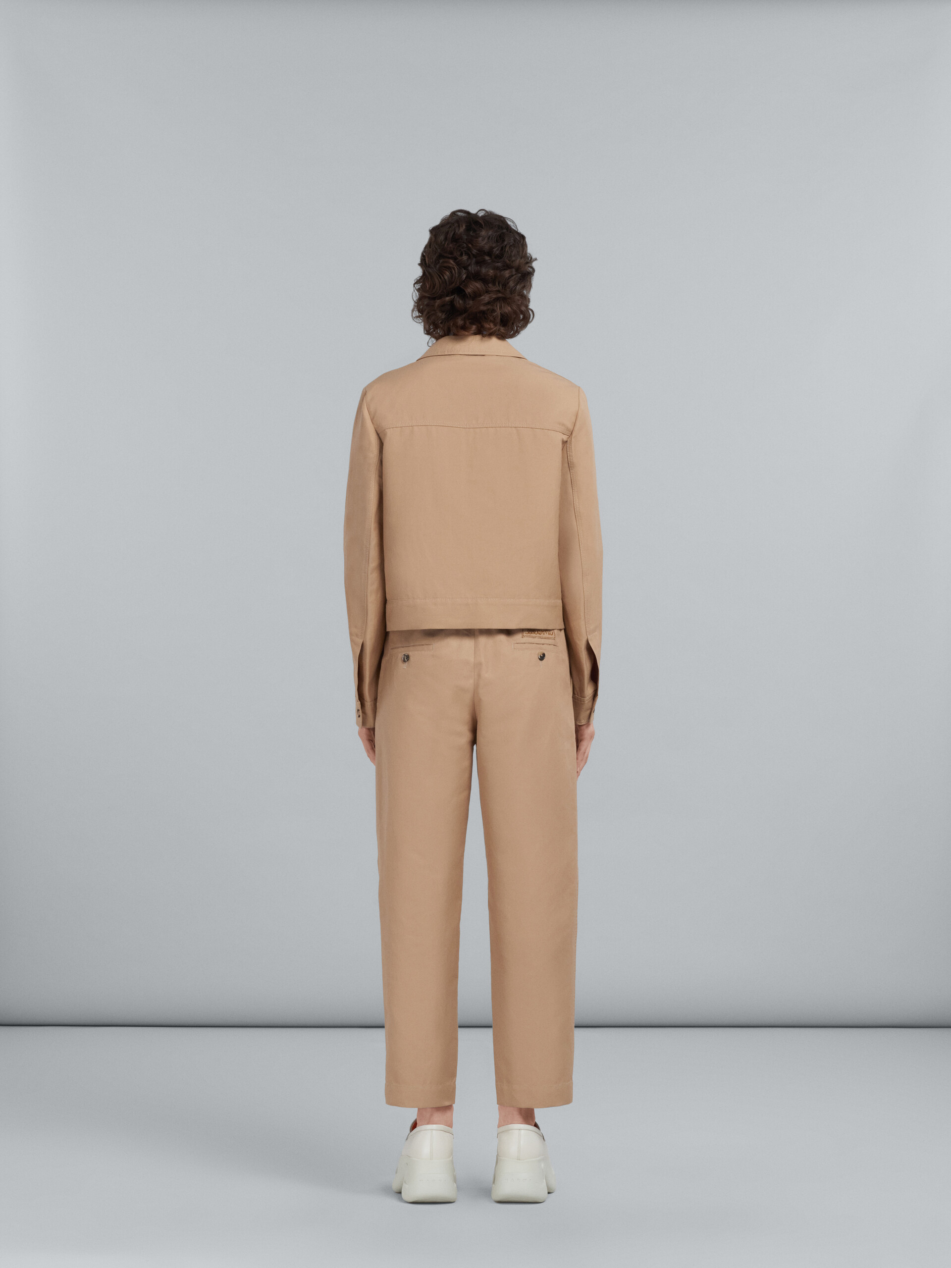 Beigefarbene Hose aus technischem Baumwollleinen - Hosen - Image 3