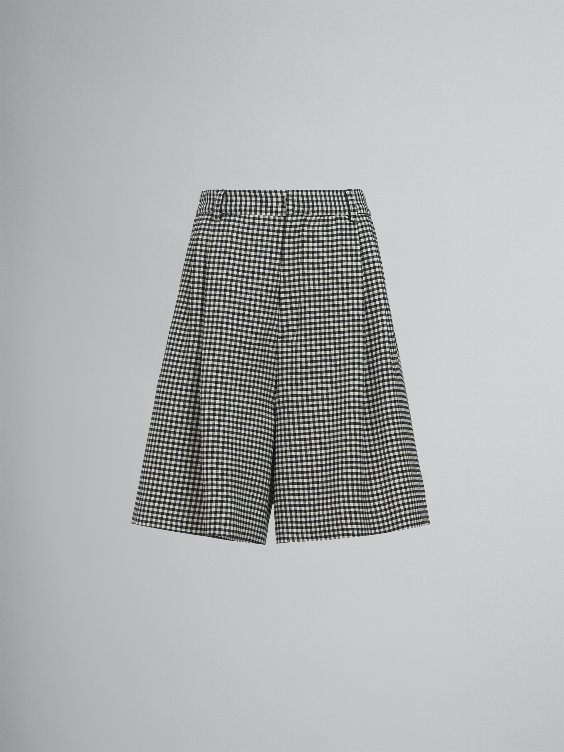 Double-faced houndstooth wool Bermuda shorts - Pants - Image 1