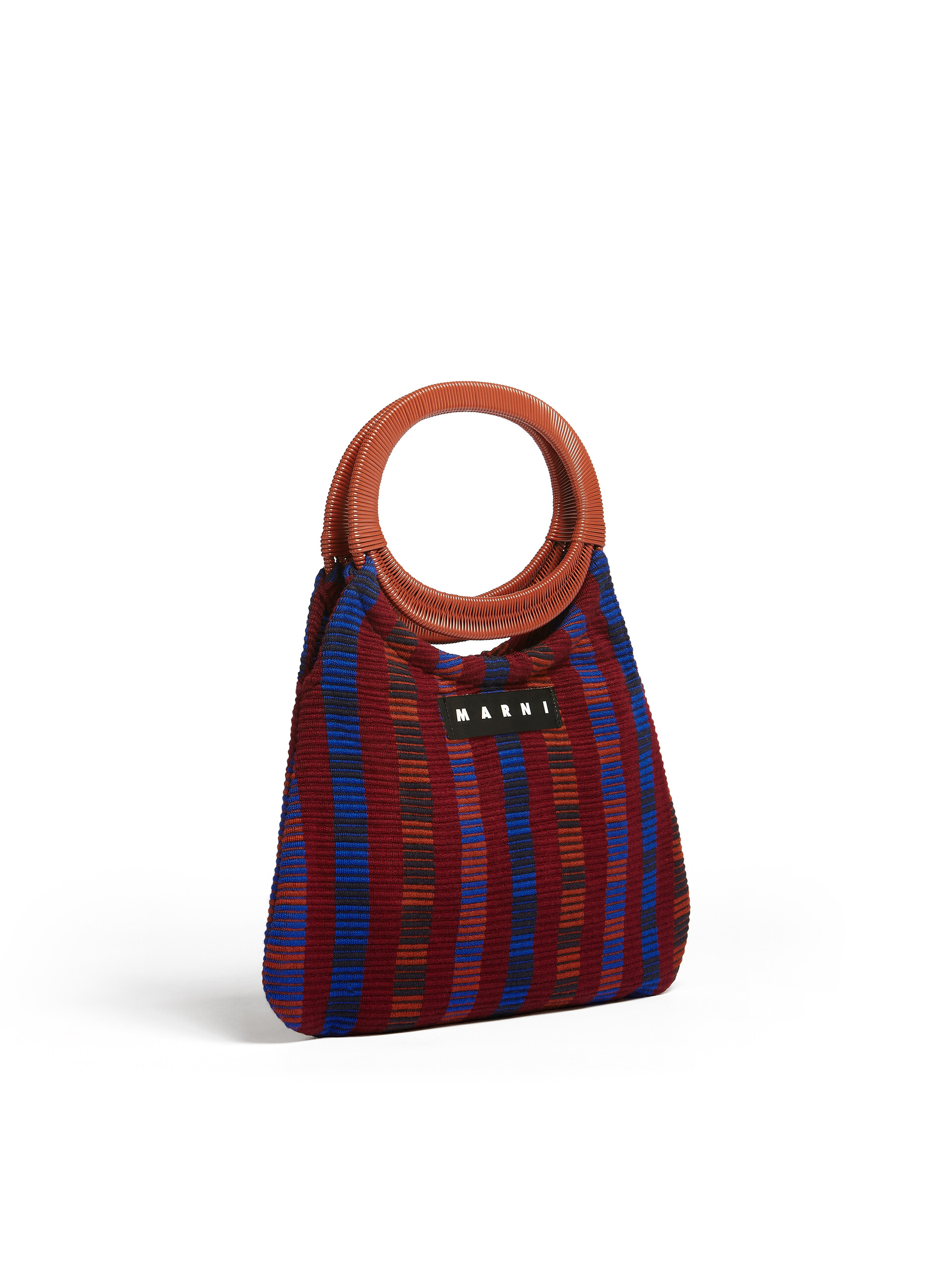 MARNI MARKET BOAT bag in multicolor red striped cotton - Furniture - Image 2