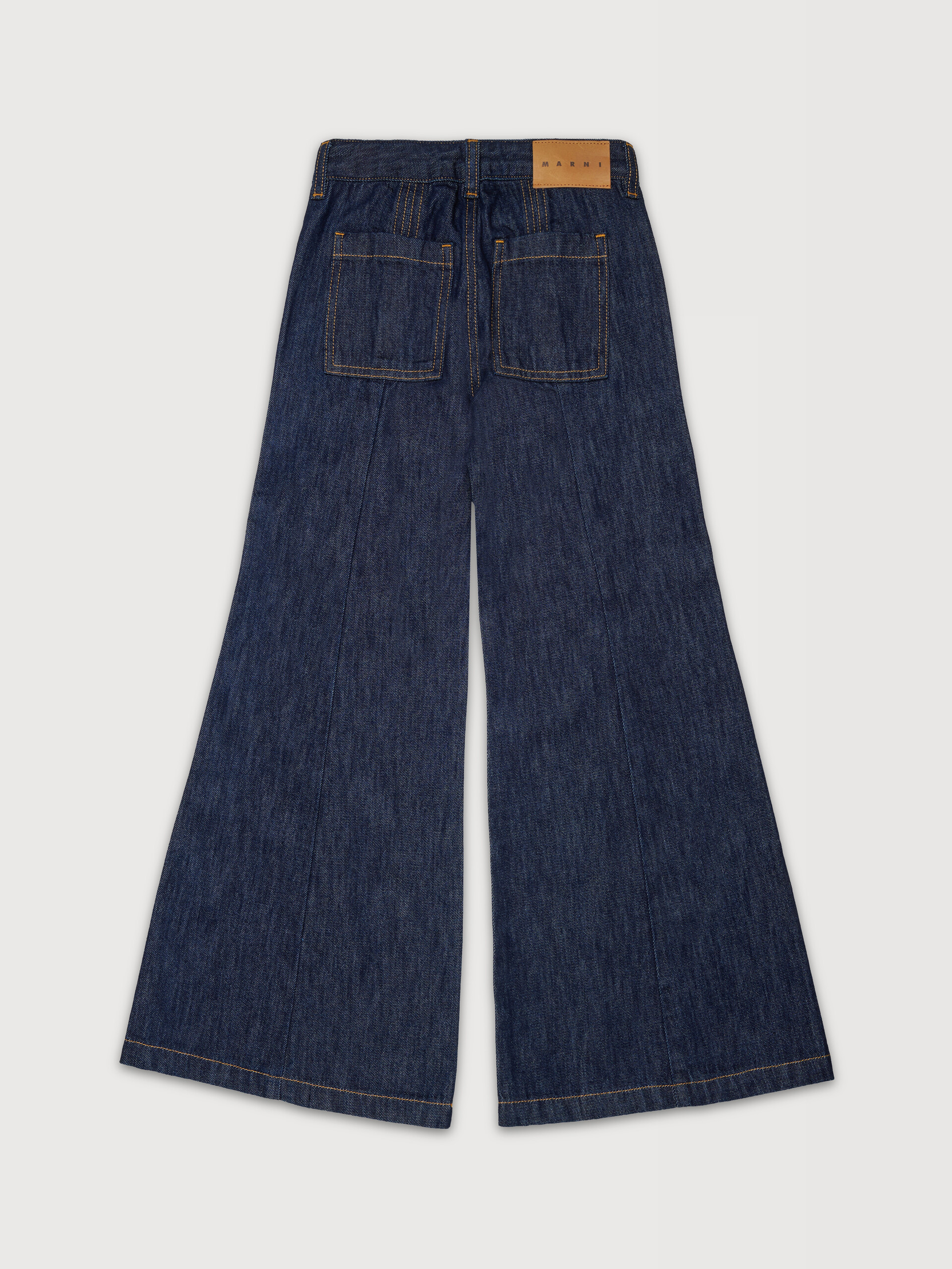 Pantal&oacute;n vaquero de denim de algod&oacute;n azul oscuro con bolsillos de parche - Pantalones - Image 2