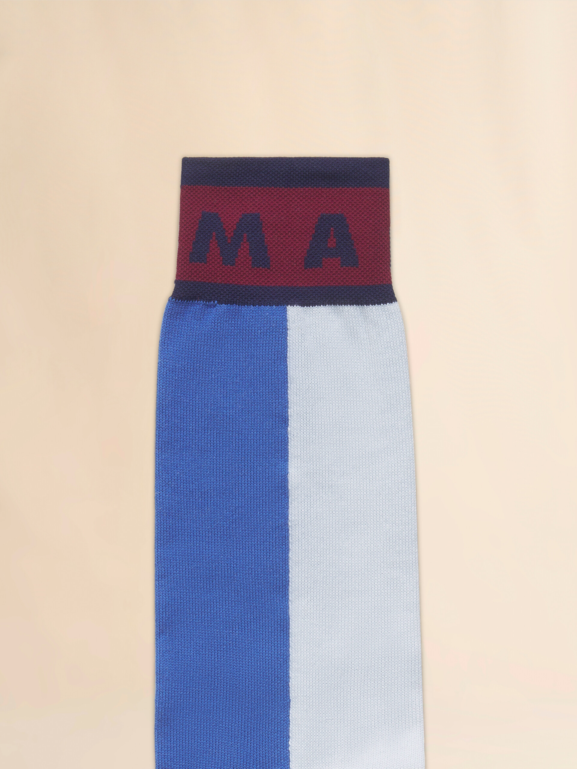 ブルー カラーブロック コットン製ソックス
ン製ソックス - ソックス - Image 3