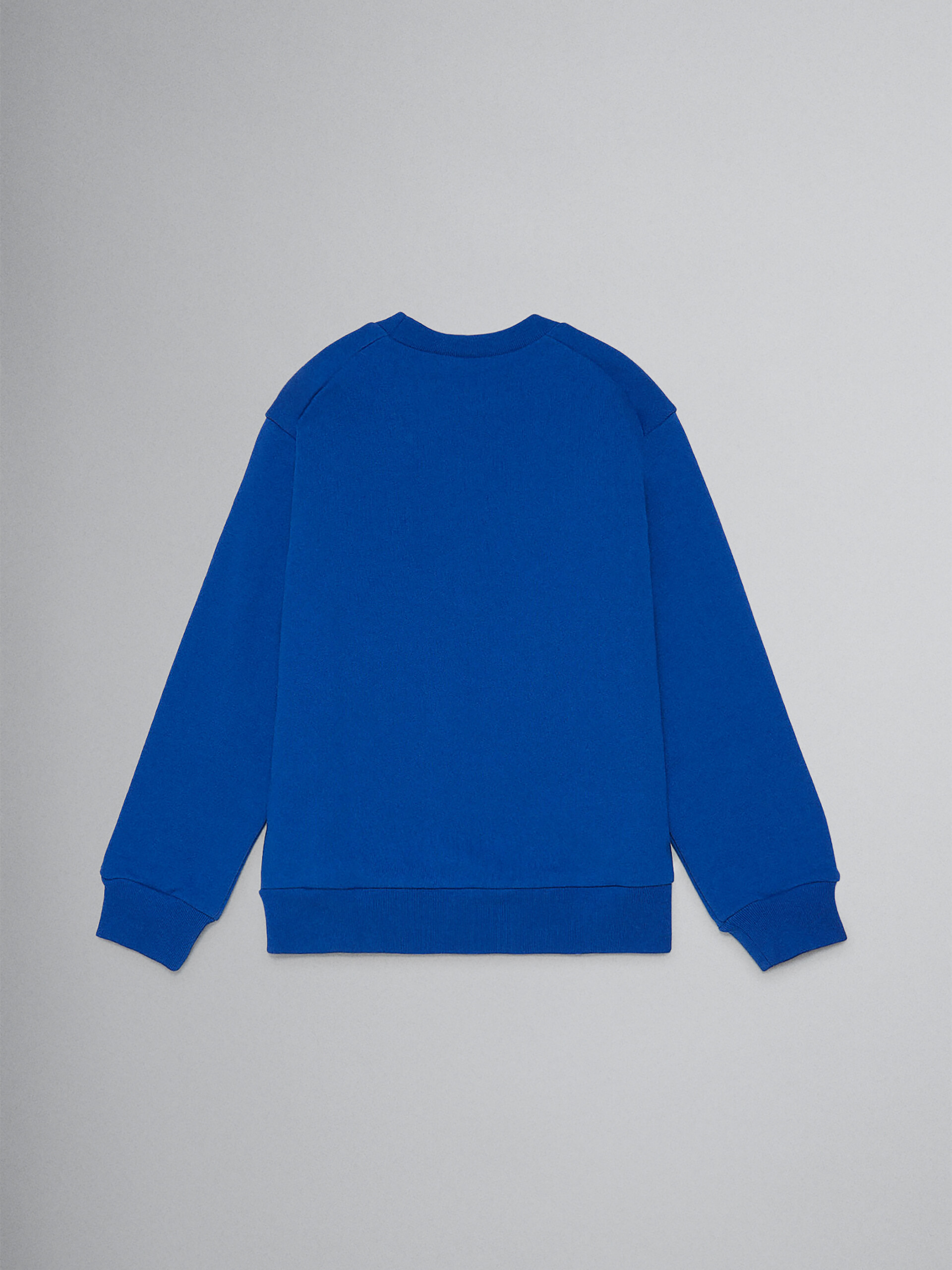 Sudadera azul de cuello redondo de algodón con logotipo - Punto - Image 2