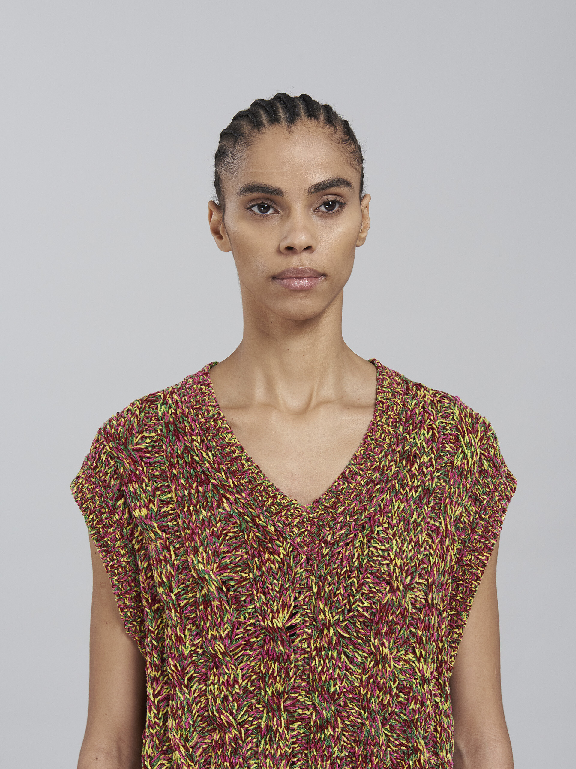 Viscose and cotton chenille vest - Pullovers - Image 4