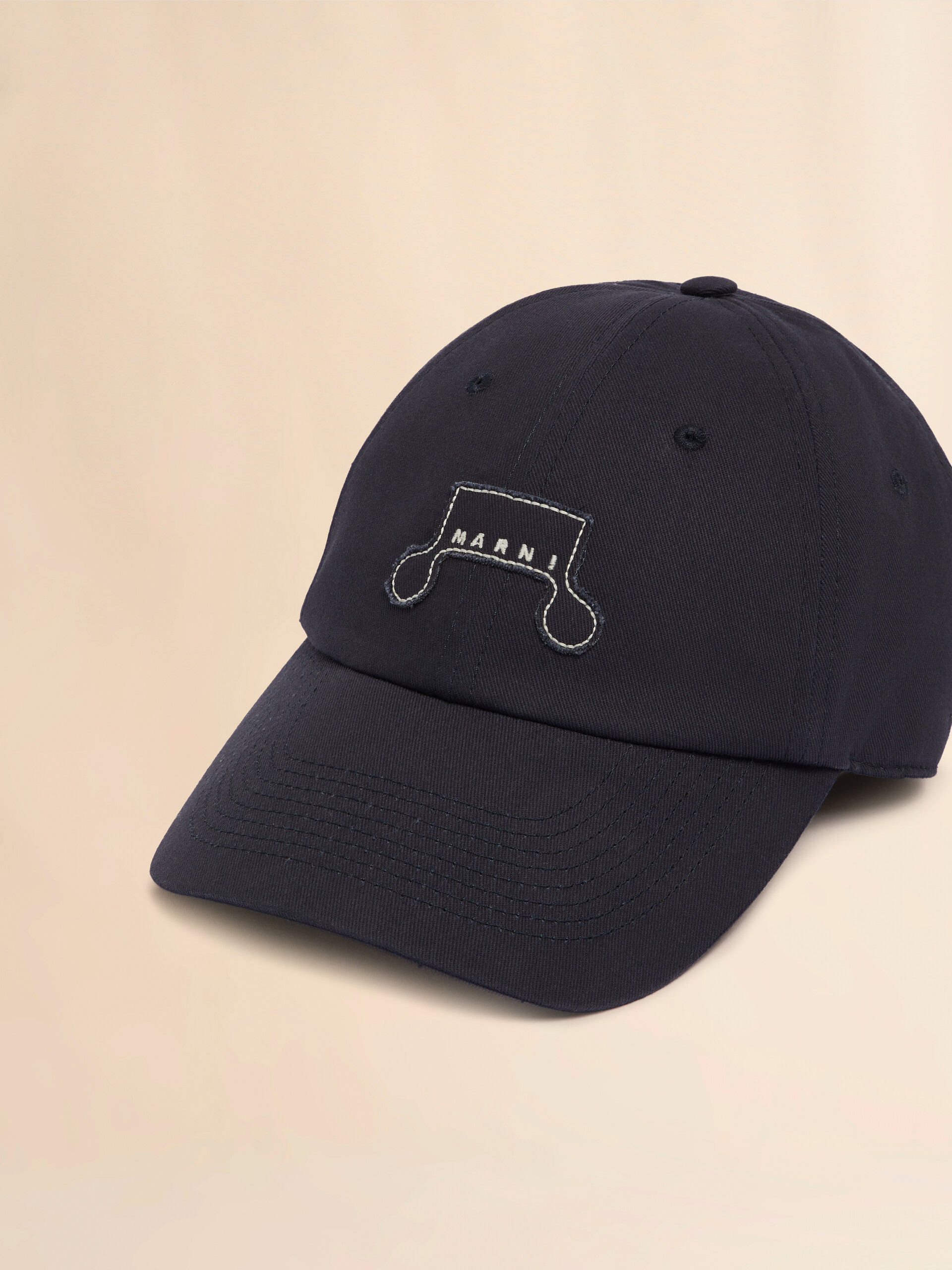 Deep blue organic gabardine baseball cap with Trunkaroo patch - Hats - Image 4