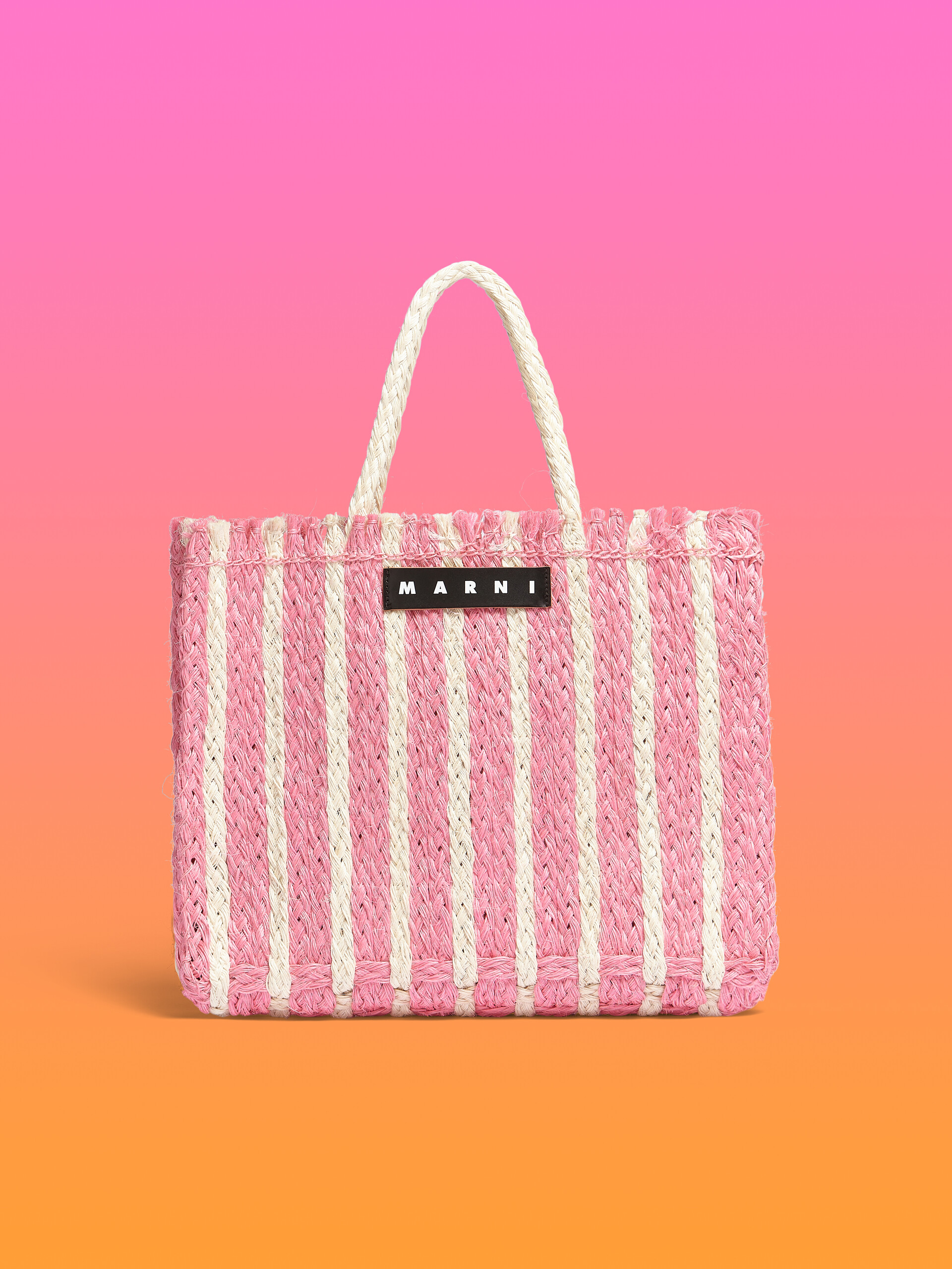 MARNI MARKET bag in pink natural fiber - Bags - Image 1