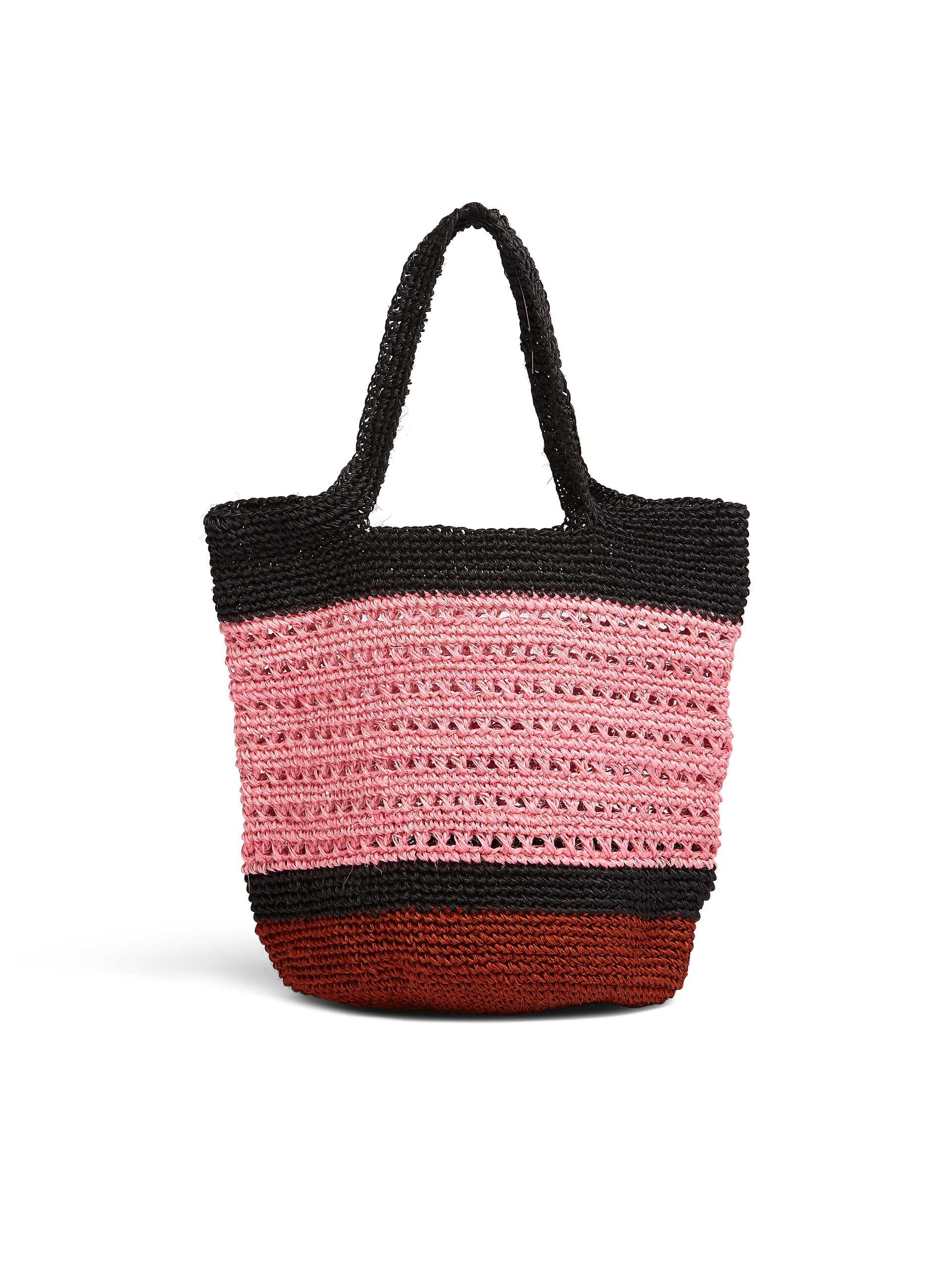 MARNI MARKET bag in pink and black natural fiber - Bags - Image 3