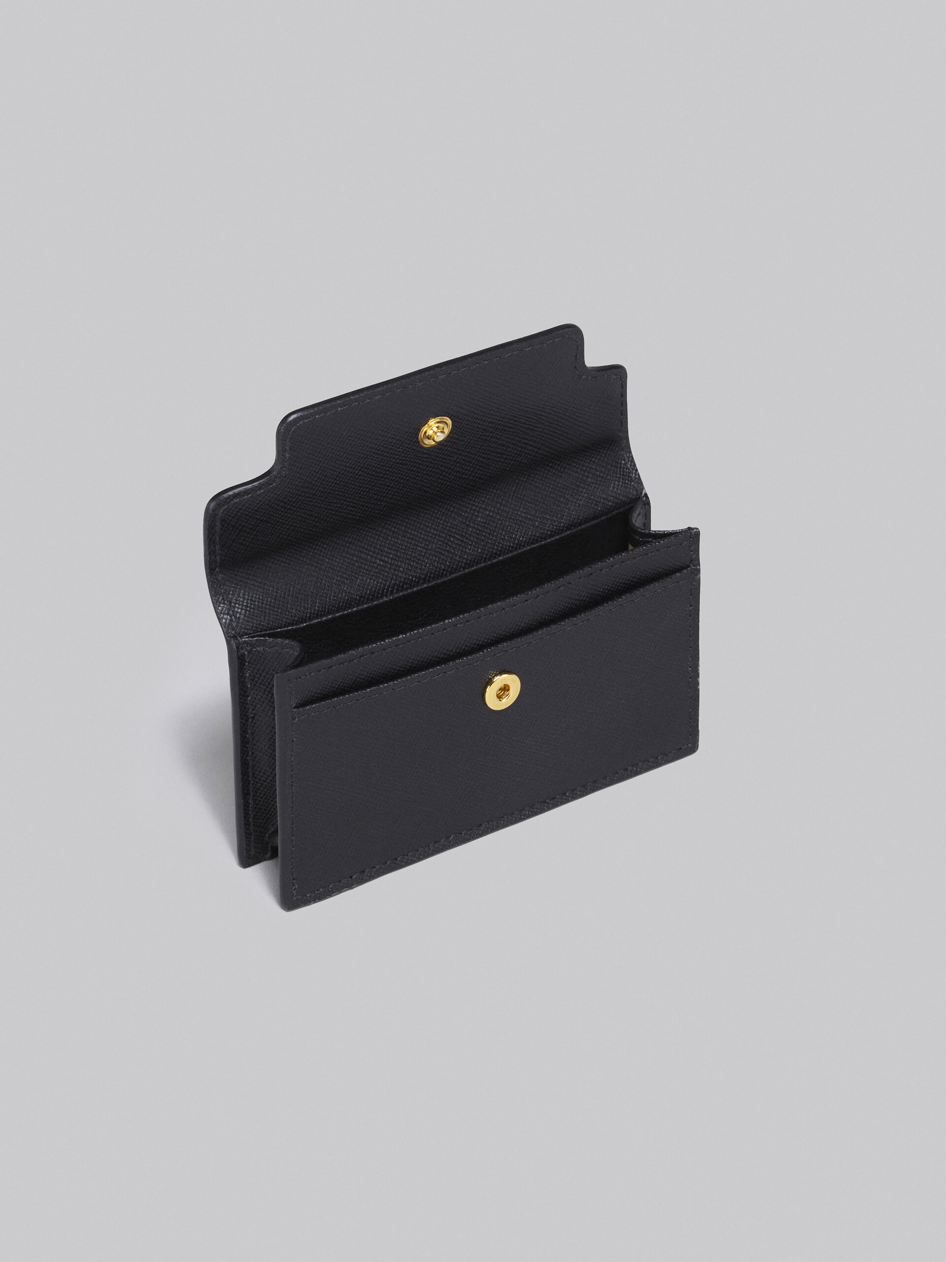 Porte-cartes de visite en cuir saffiano noir - Portefeuilles - Image 2