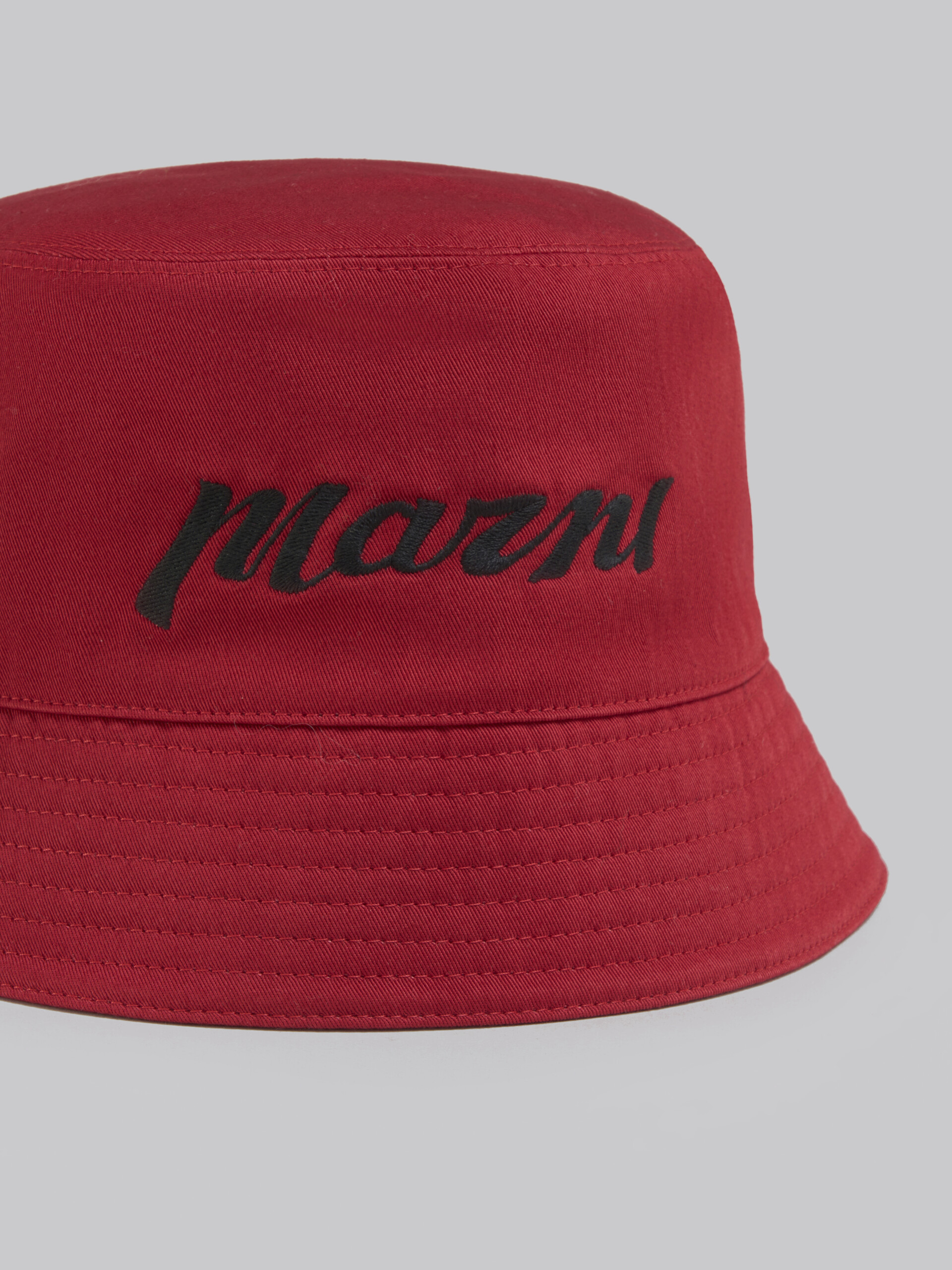Black twill bucket hat with embroidered logo - Hats - Image 4