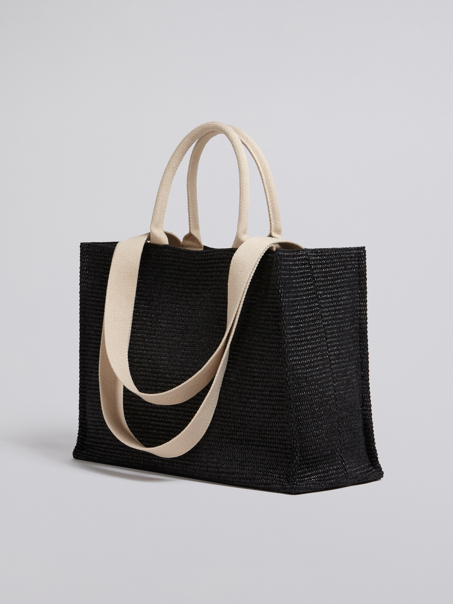 Black raffia Large Tote Bag - Shopping Bags - Image 3