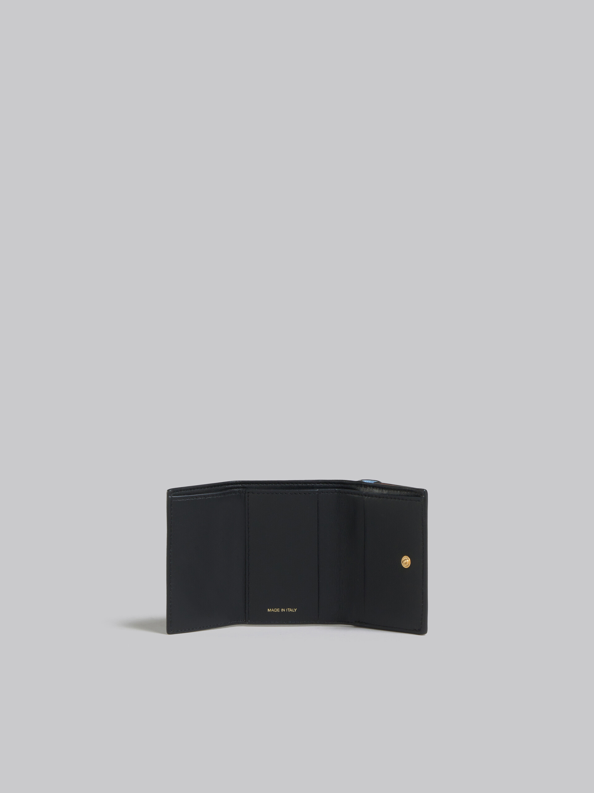 グレー、ブラックレザー製三つ折りウォレット - 財布 - Image 2