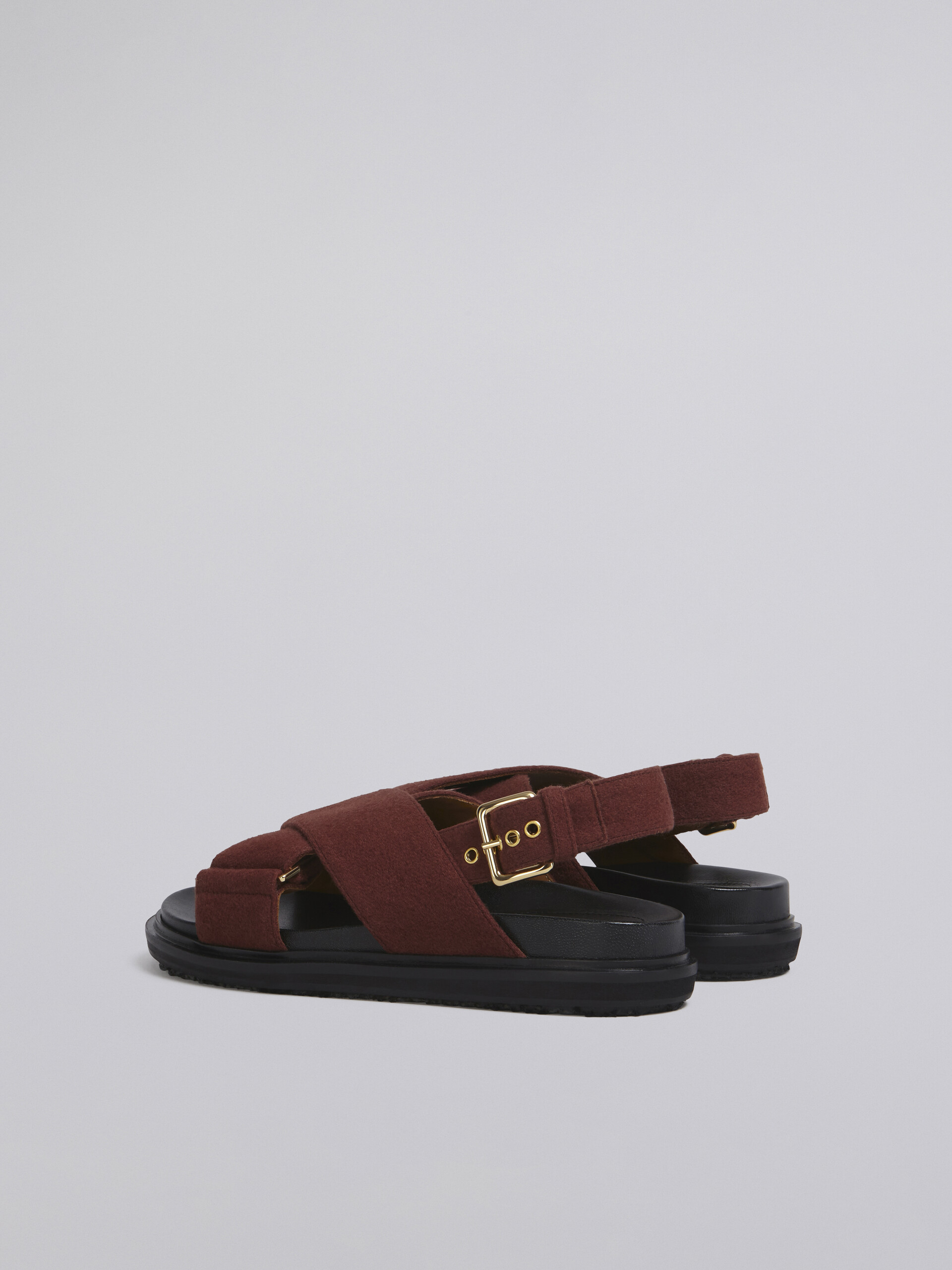 Criss-cross fussbett in brown wool felt - Sandals - Image 3