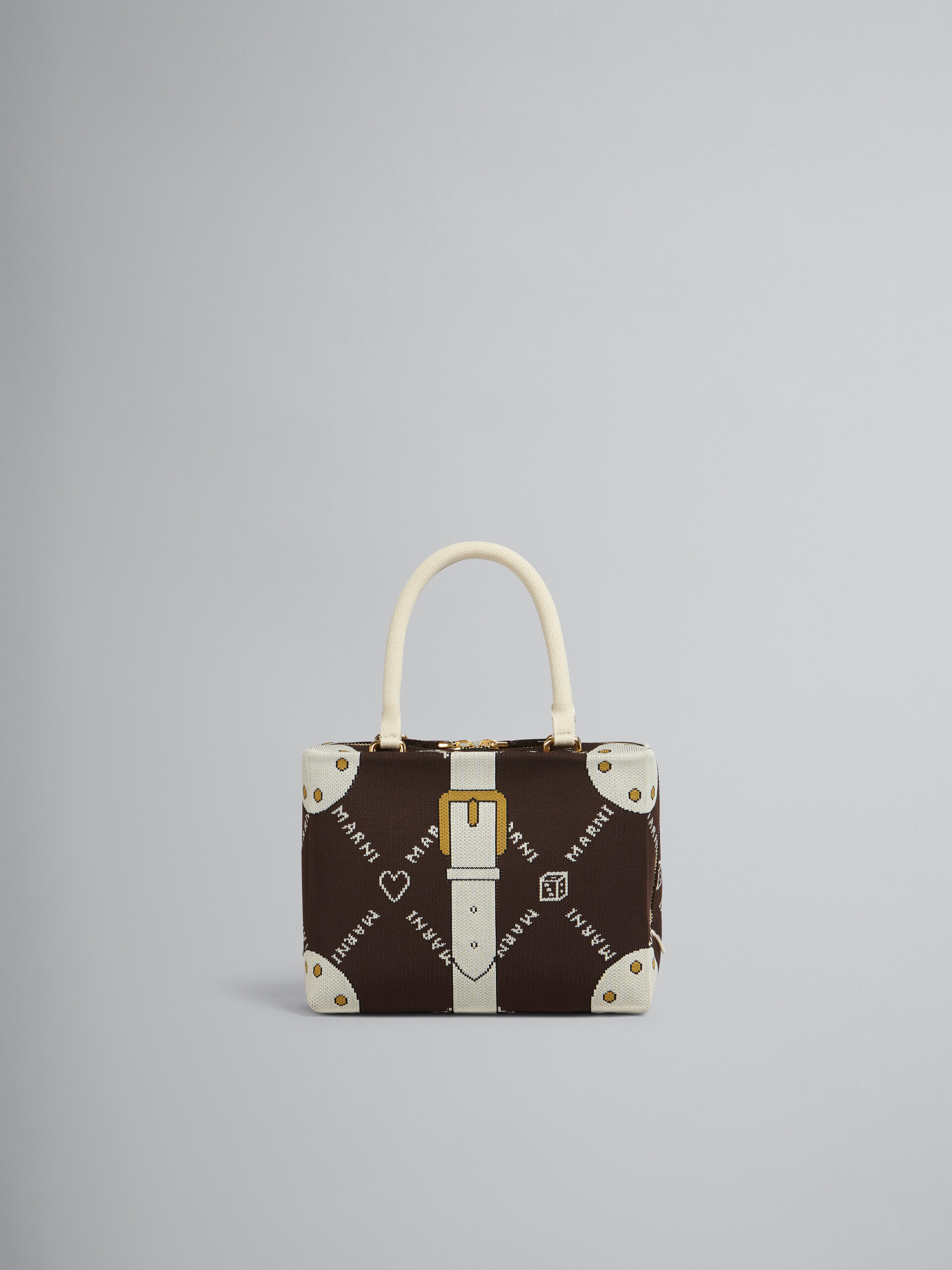 CUBIC bag in brown Marnigram trompe-l'œil jacquard - Handbag - Image 1