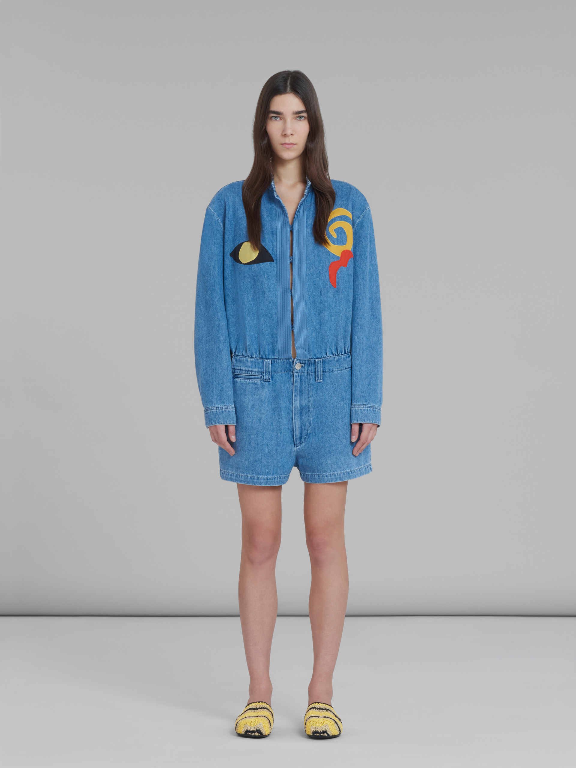 Marni x No Vacancy Inn - Blue chambray jumpsuit with embroidery - Overalls - Image 2