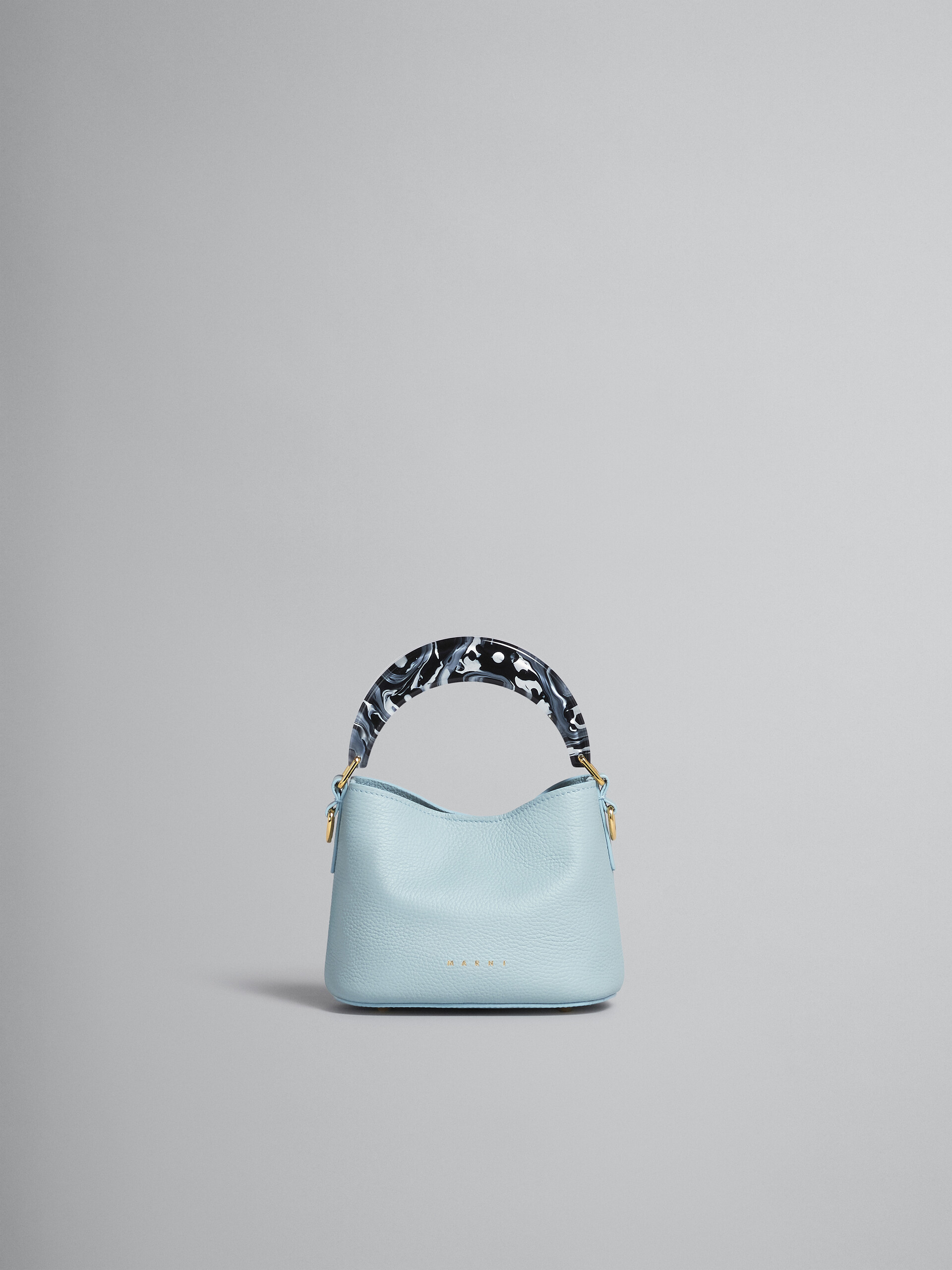Venice Mini Bucket Bag in light blue leather - Shoulder Bags - Image 1