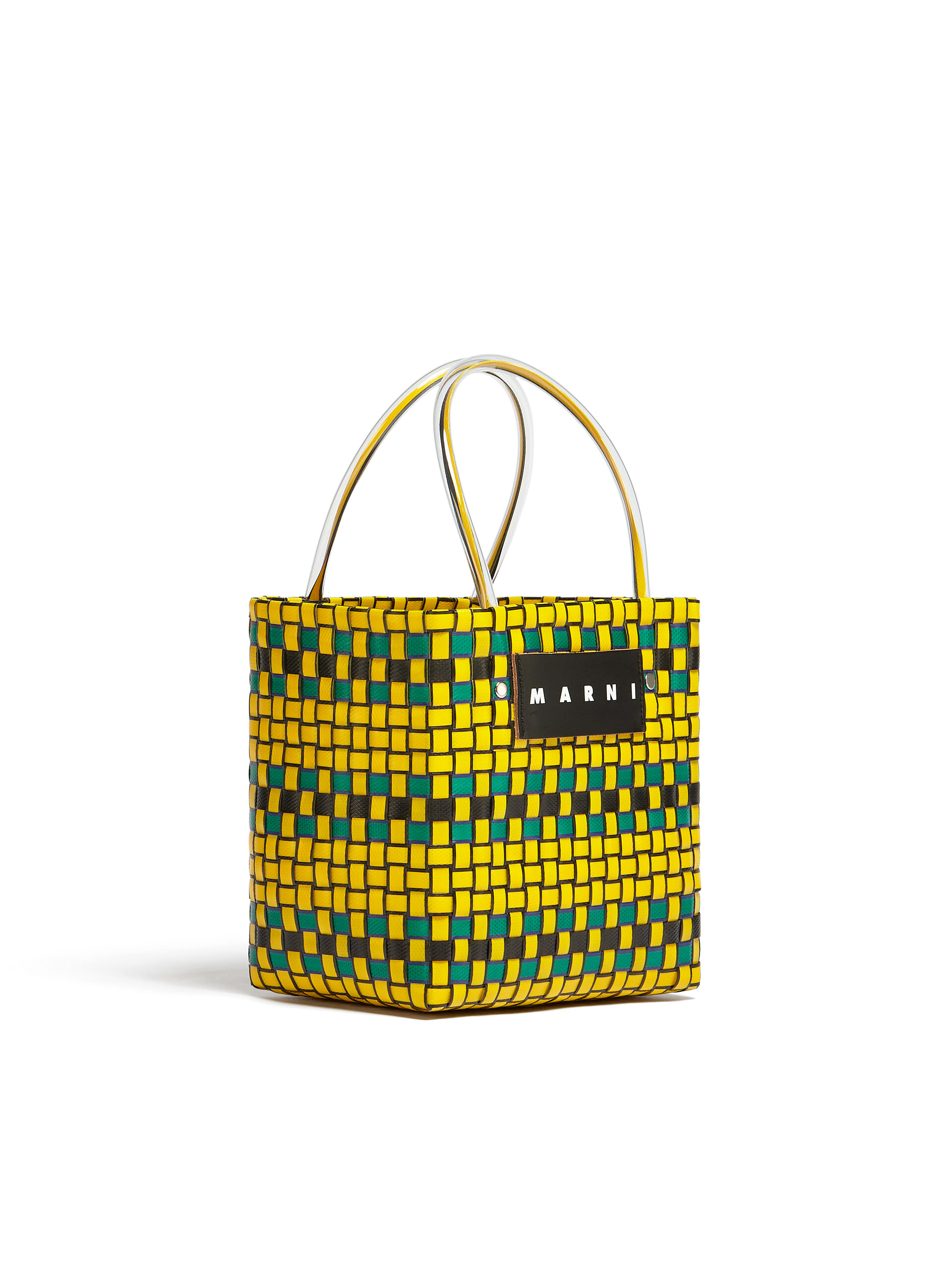MARNI MARKET BASKET bag in yellow woven material - Shopping Bags - Image 2