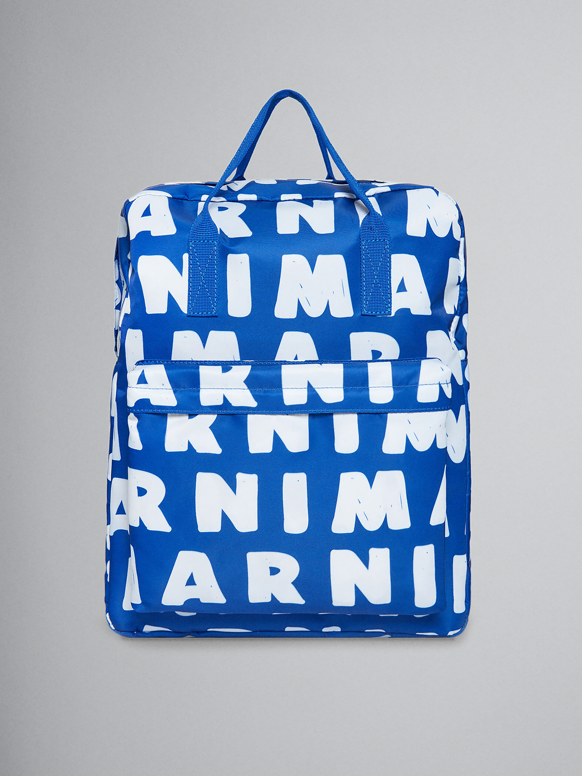 Blue backpack with all-over maxi logo - Bags - Image 1
