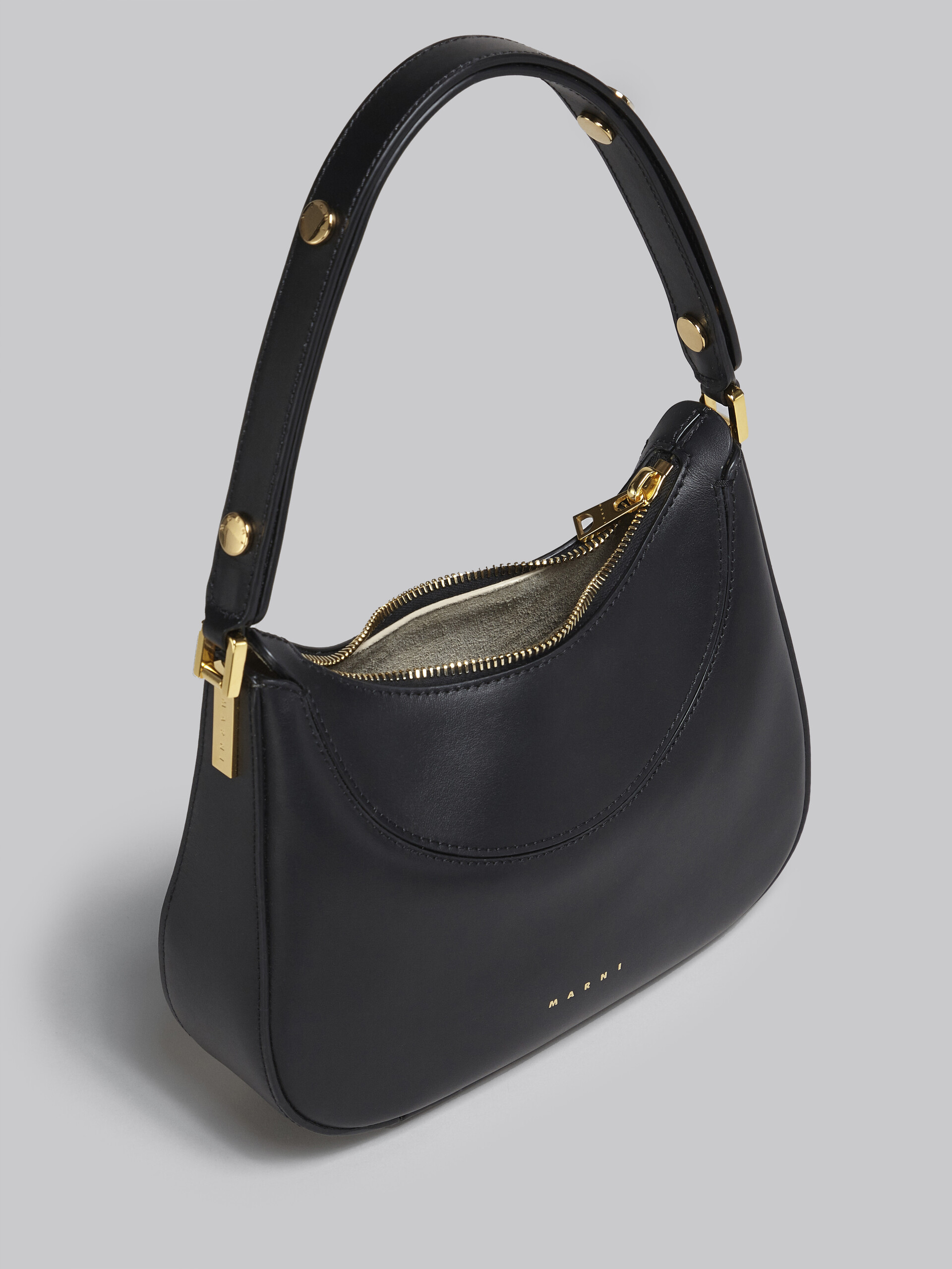 Milano mini bag in black leather - Handbags - Image 4