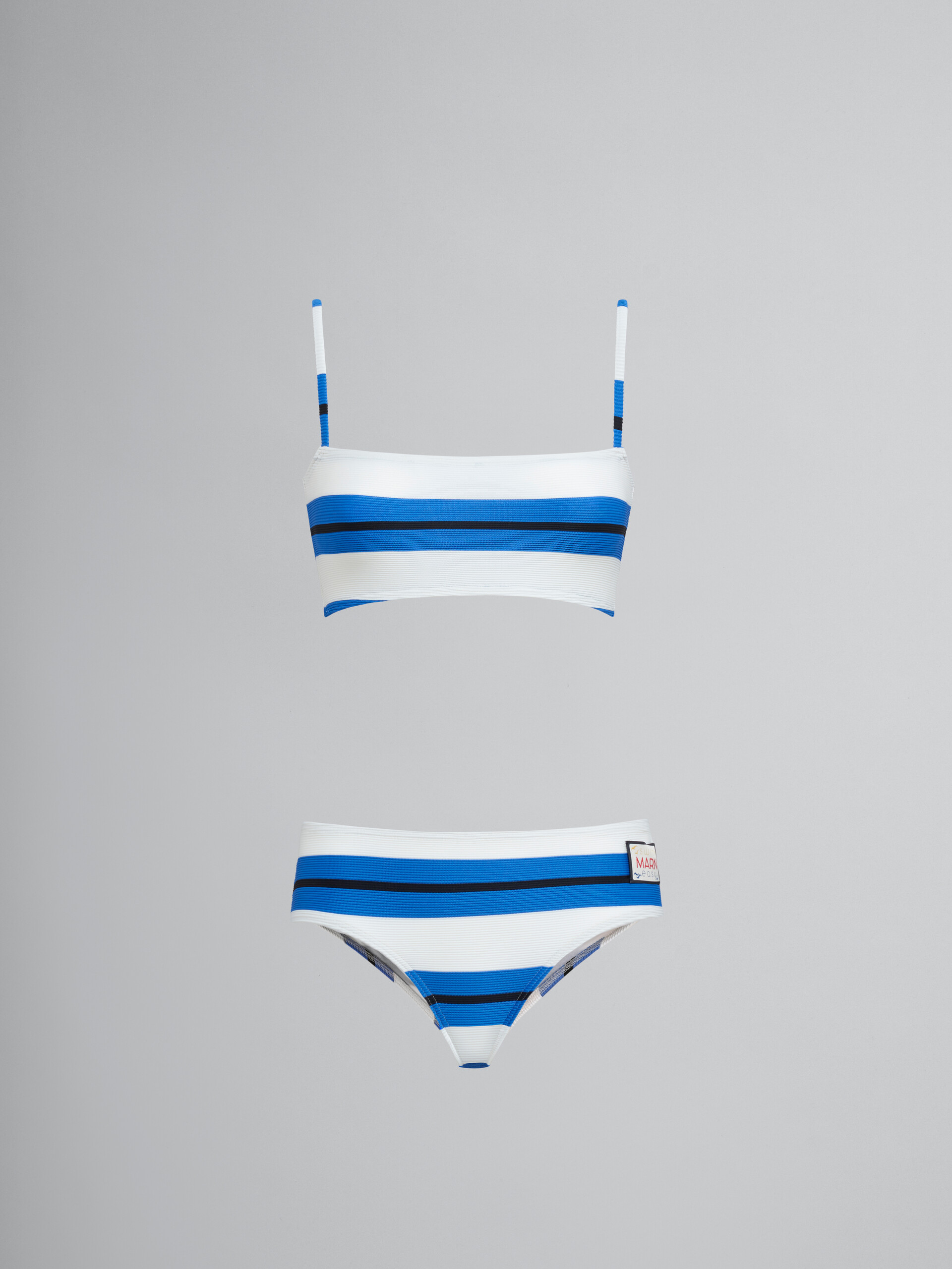 ブルー Nostalgiaプリント ストレッチ素材ビキニ - Bikini - Image 1
