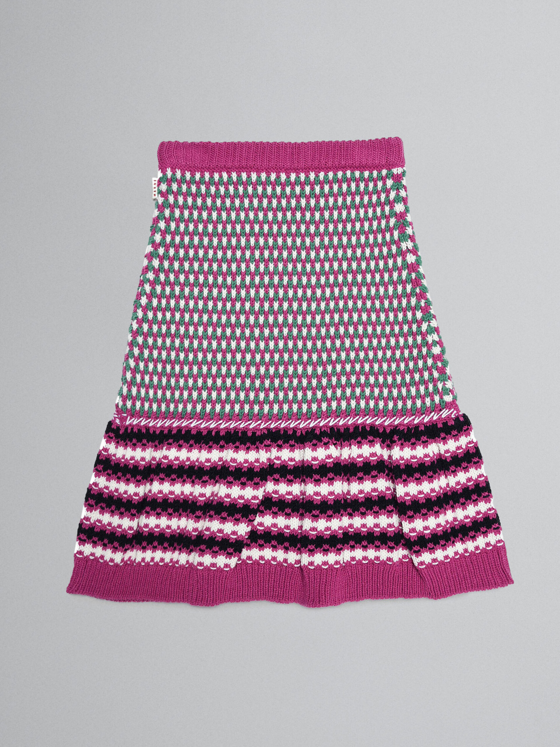 Multicolour knitted skirt with flounce hem - Skirts - Image 2