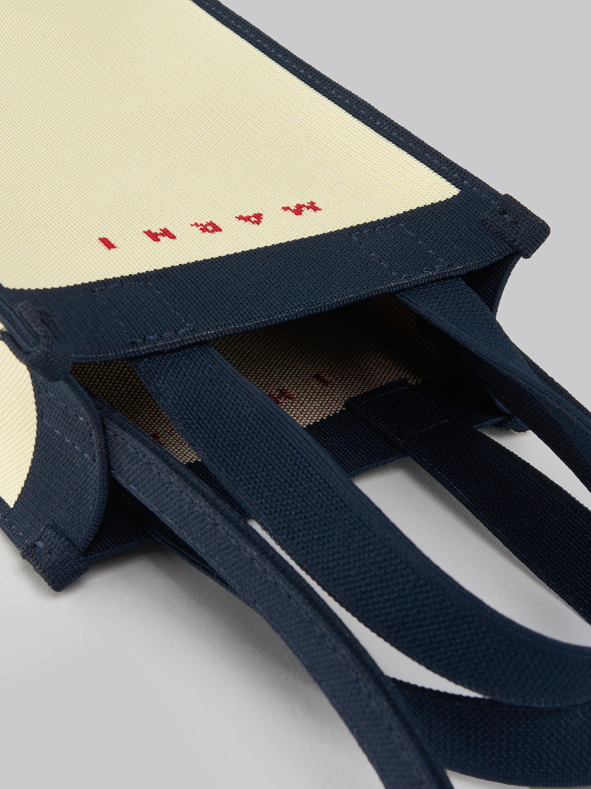 Ecru and blue Jacquard Mini Shoulder Bag - Shoulder Bag - Image 4