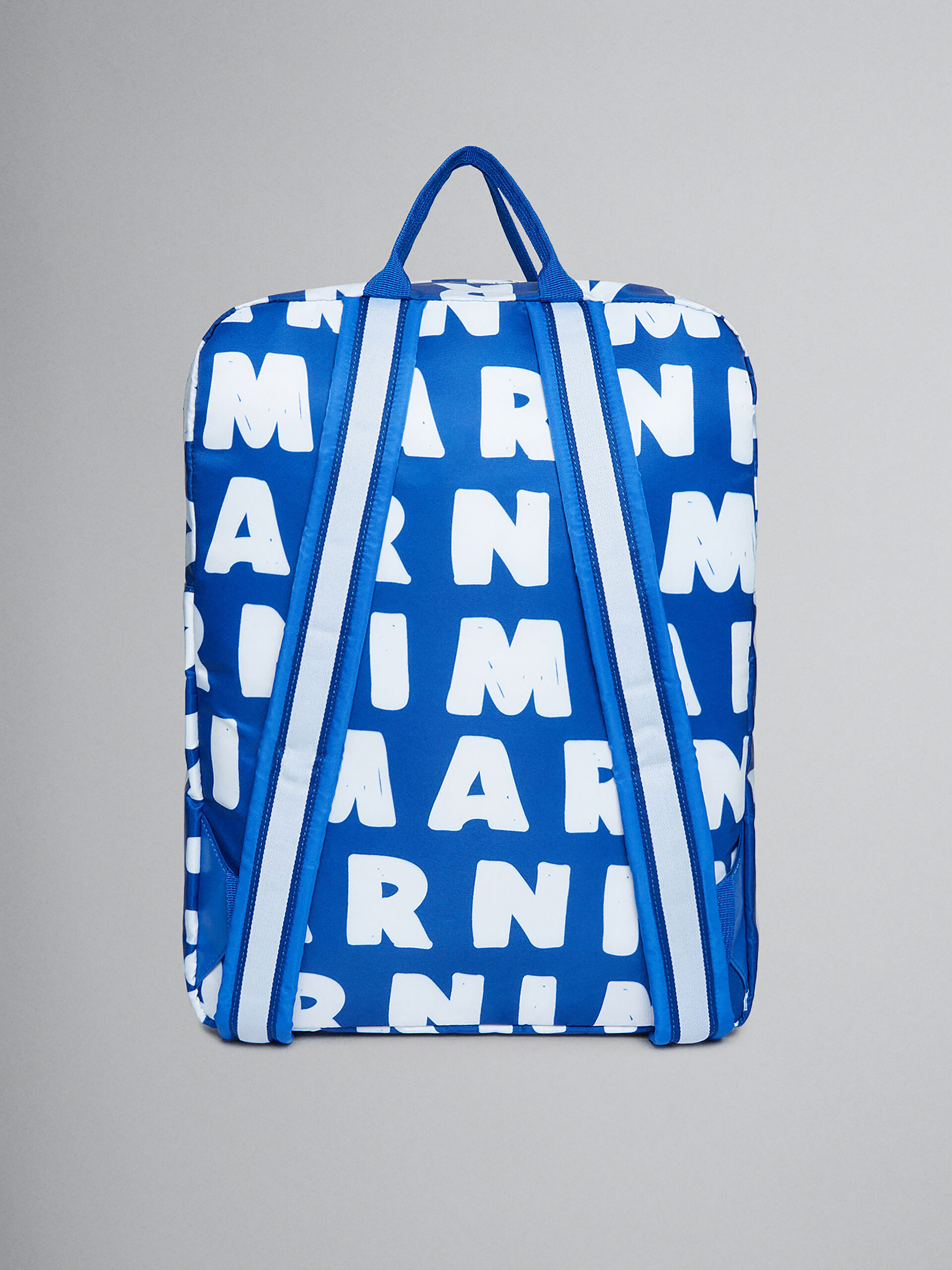 Blue backpack with all-over maxi logo - Bags - Image 2