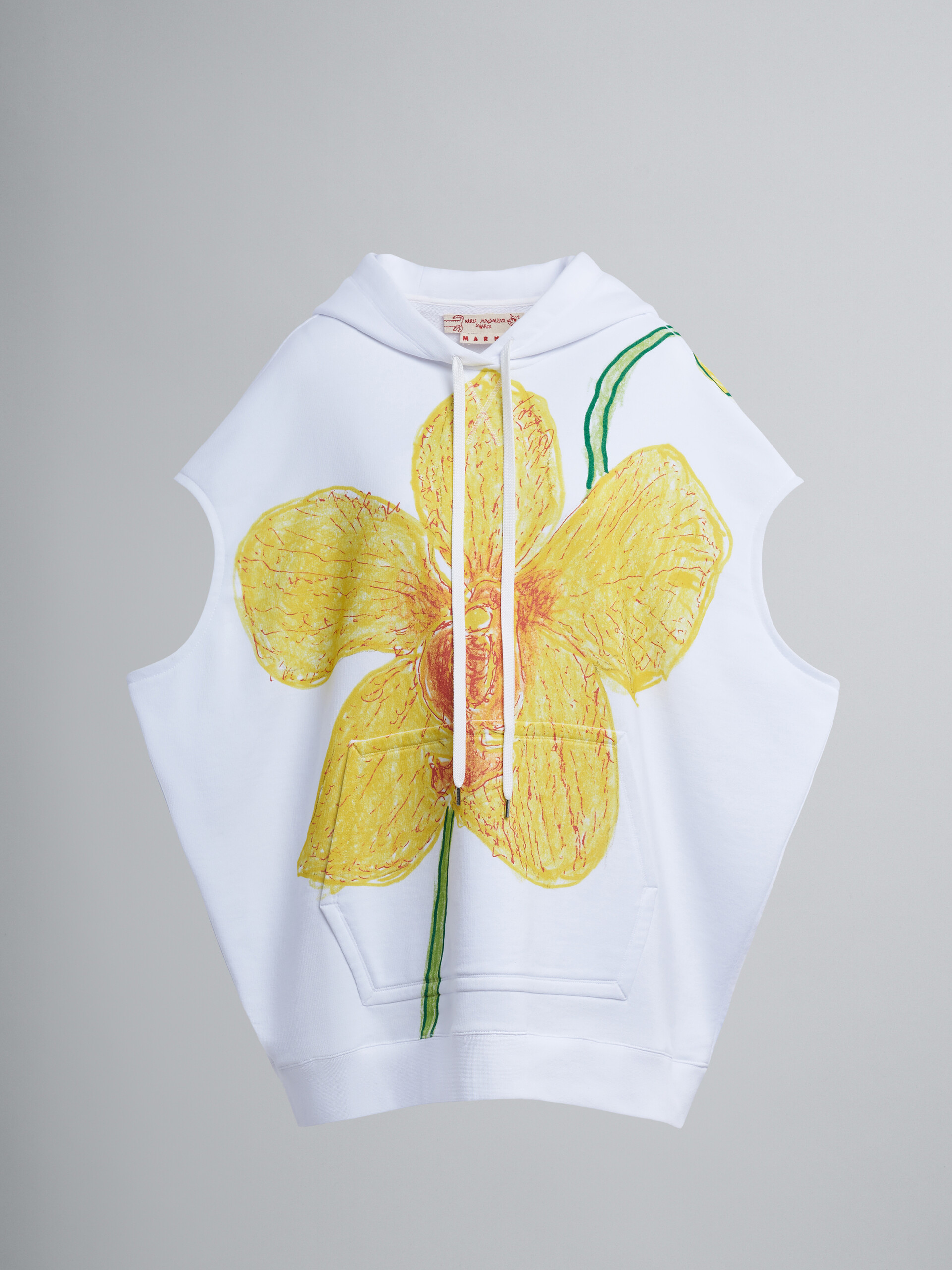 Orchids print cotton sweatshirt vest - Sweaters - Image 1