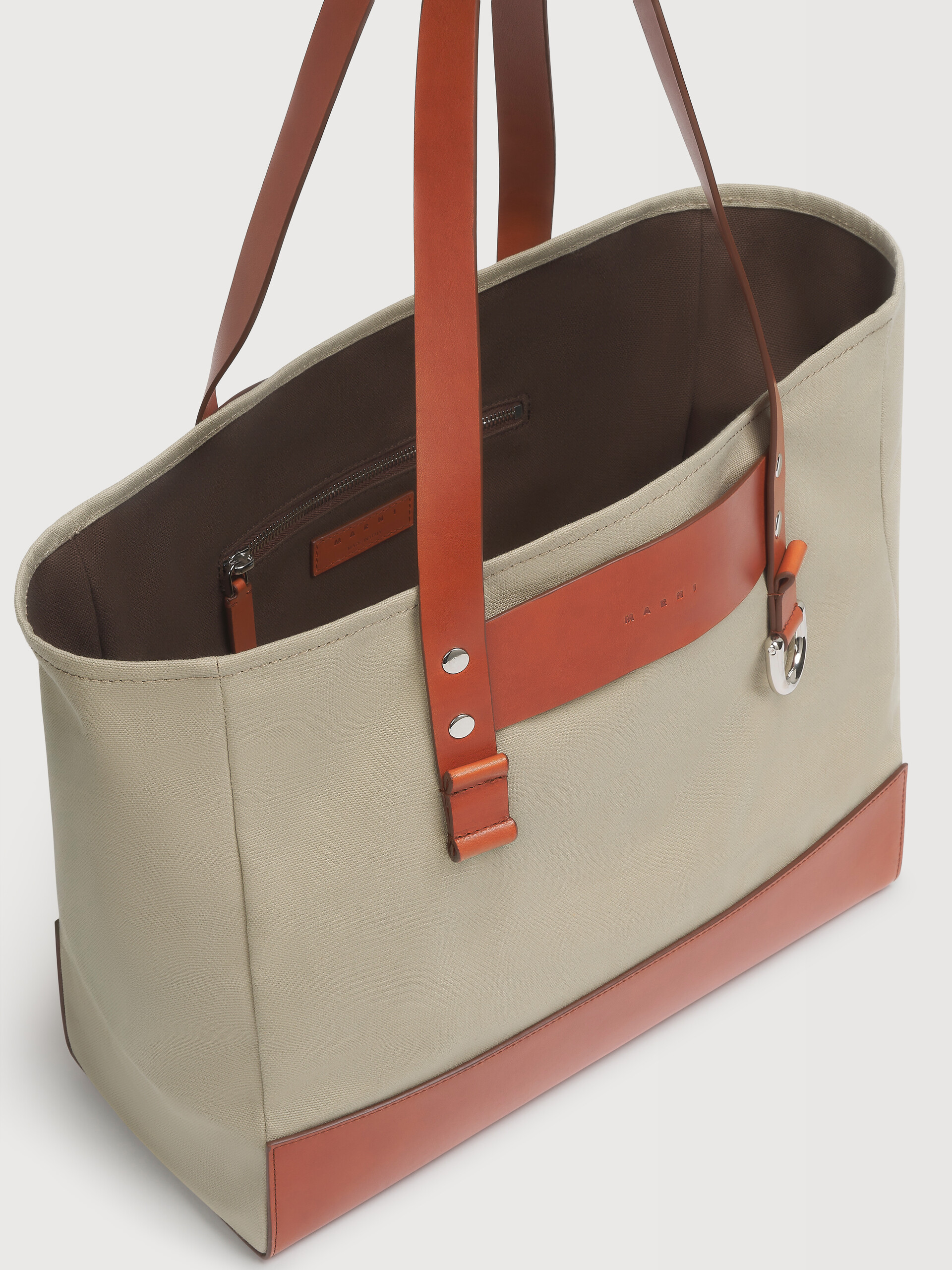 クリーム キャンバス E/W トートバッグ - ショッピングバッグ - Image 3