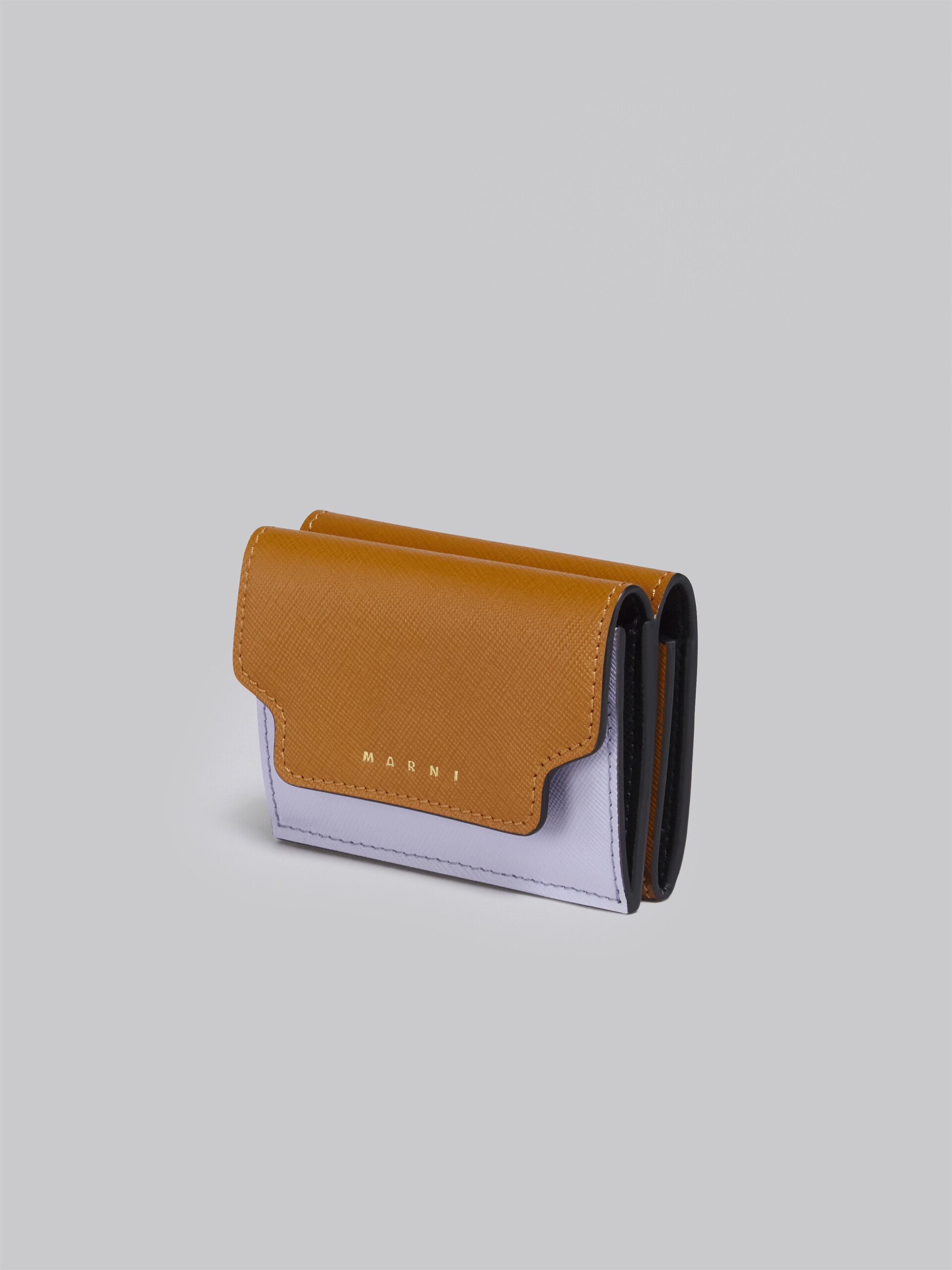 ブラウン ライラック・ブラック サフィアーノレザー製 三つ折りウォレット - 財布 - Image 4