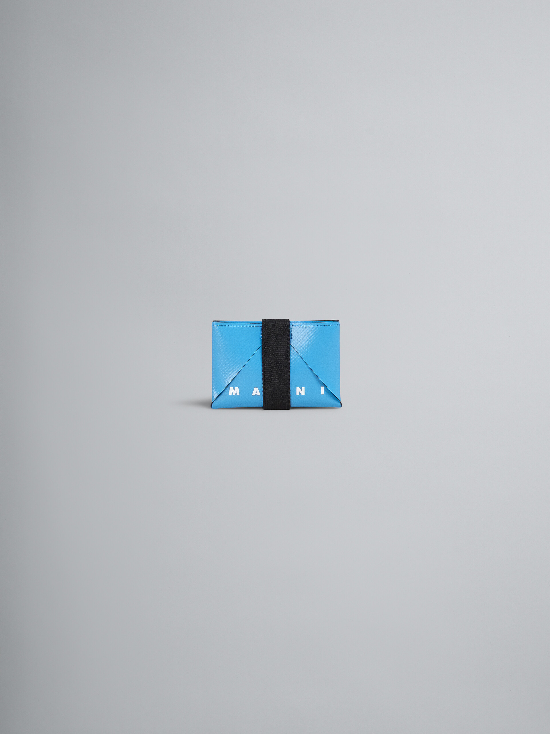 Portacarte in PVC azzurro e marrone - Portafogli - Image 1