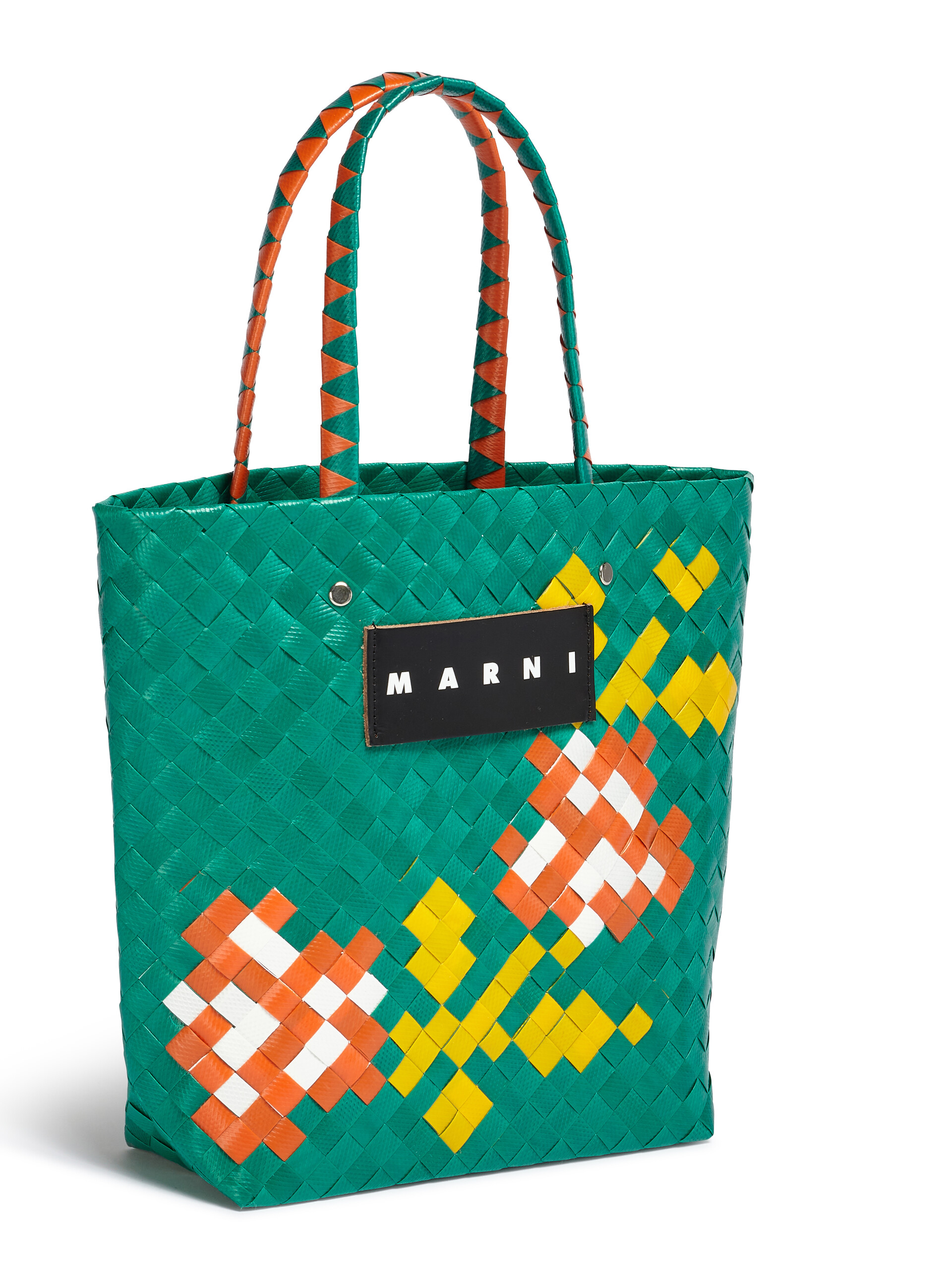 MARNI MARKET BORA small bag in green flower motif - Shopping Bags - Image 4