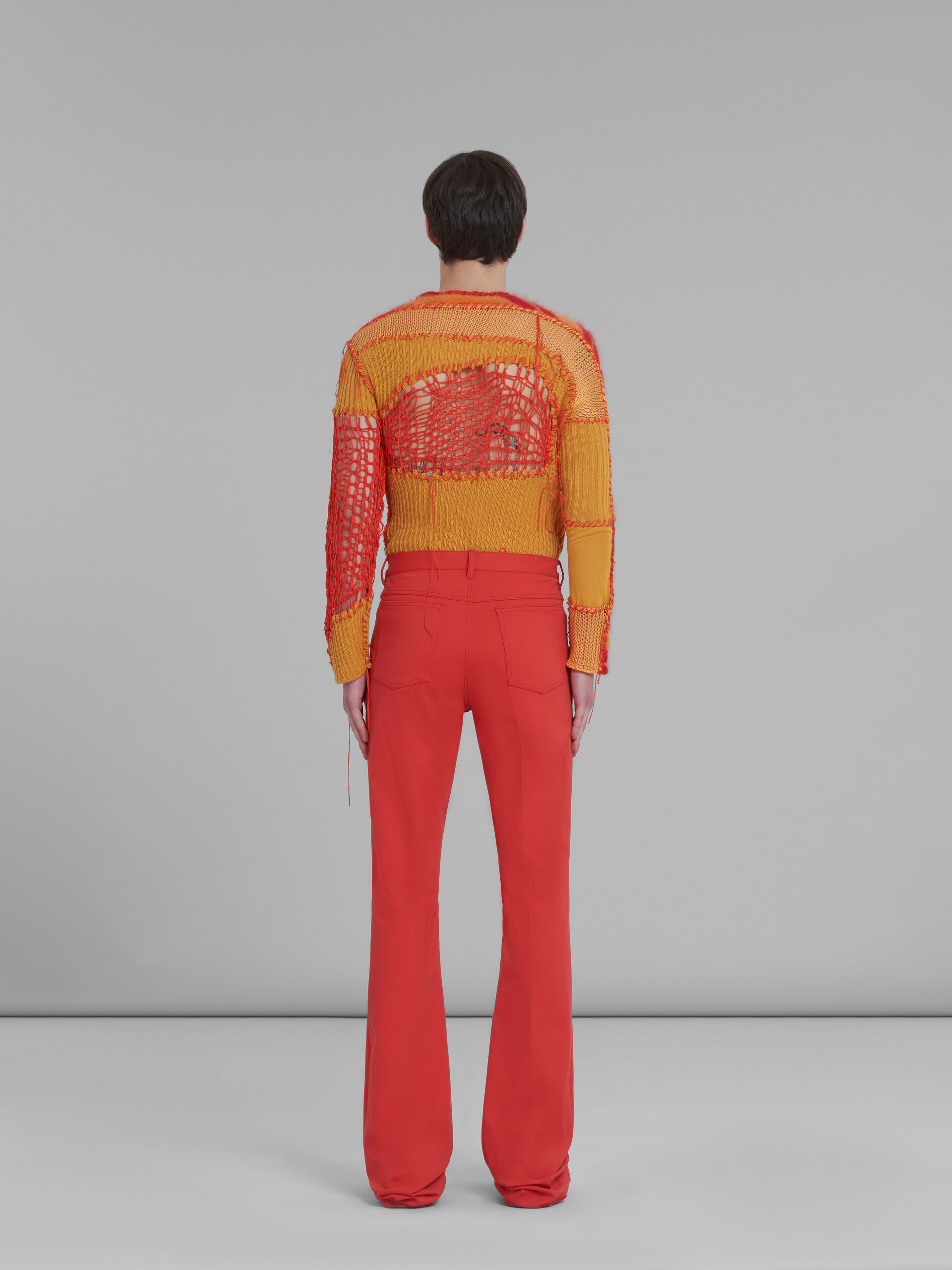 Red flared trousers in stretch jersey - Pants - Image 3
