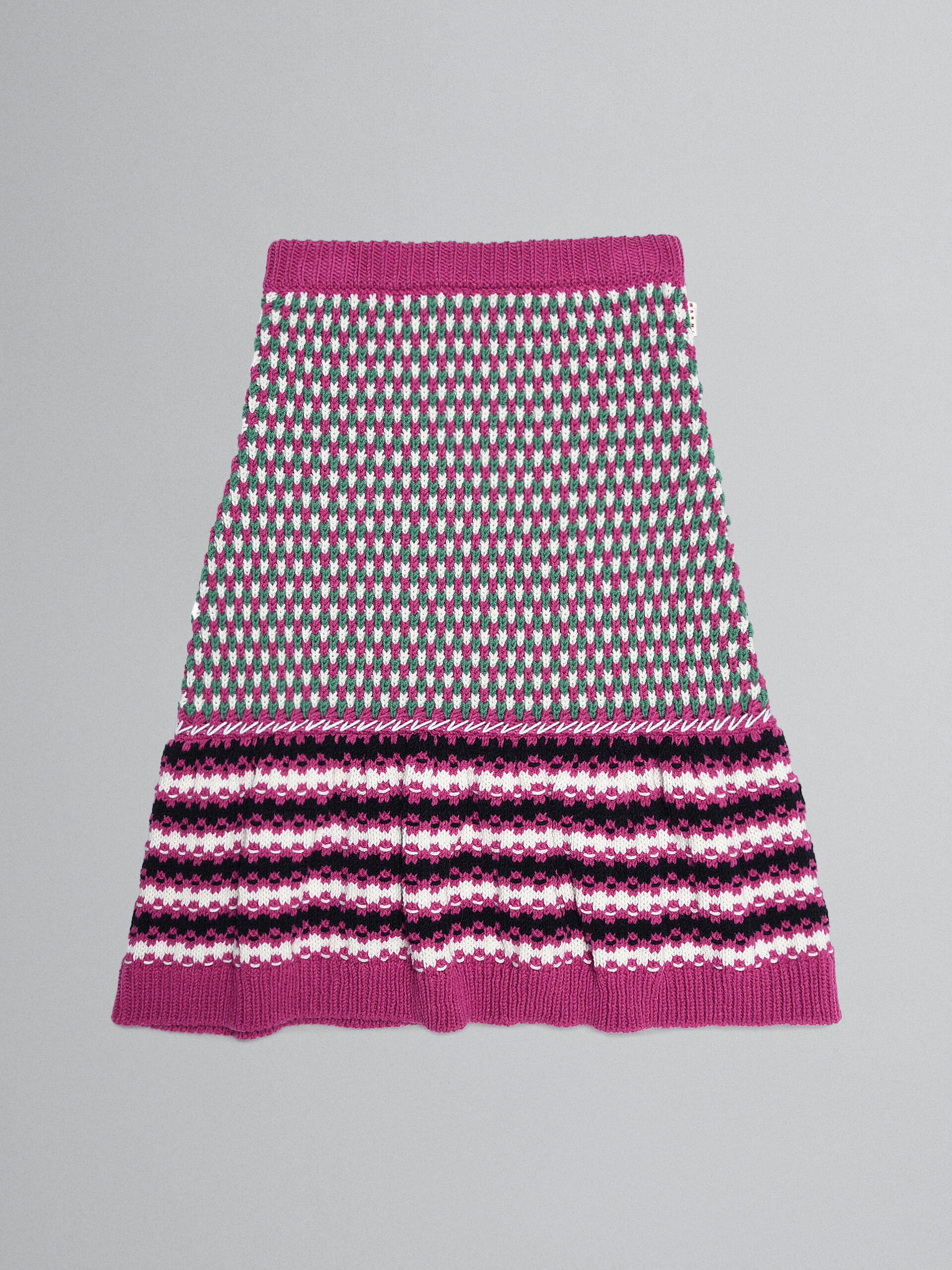 Multicolour knitted skirt with flounce hem - Skirts - Image 1