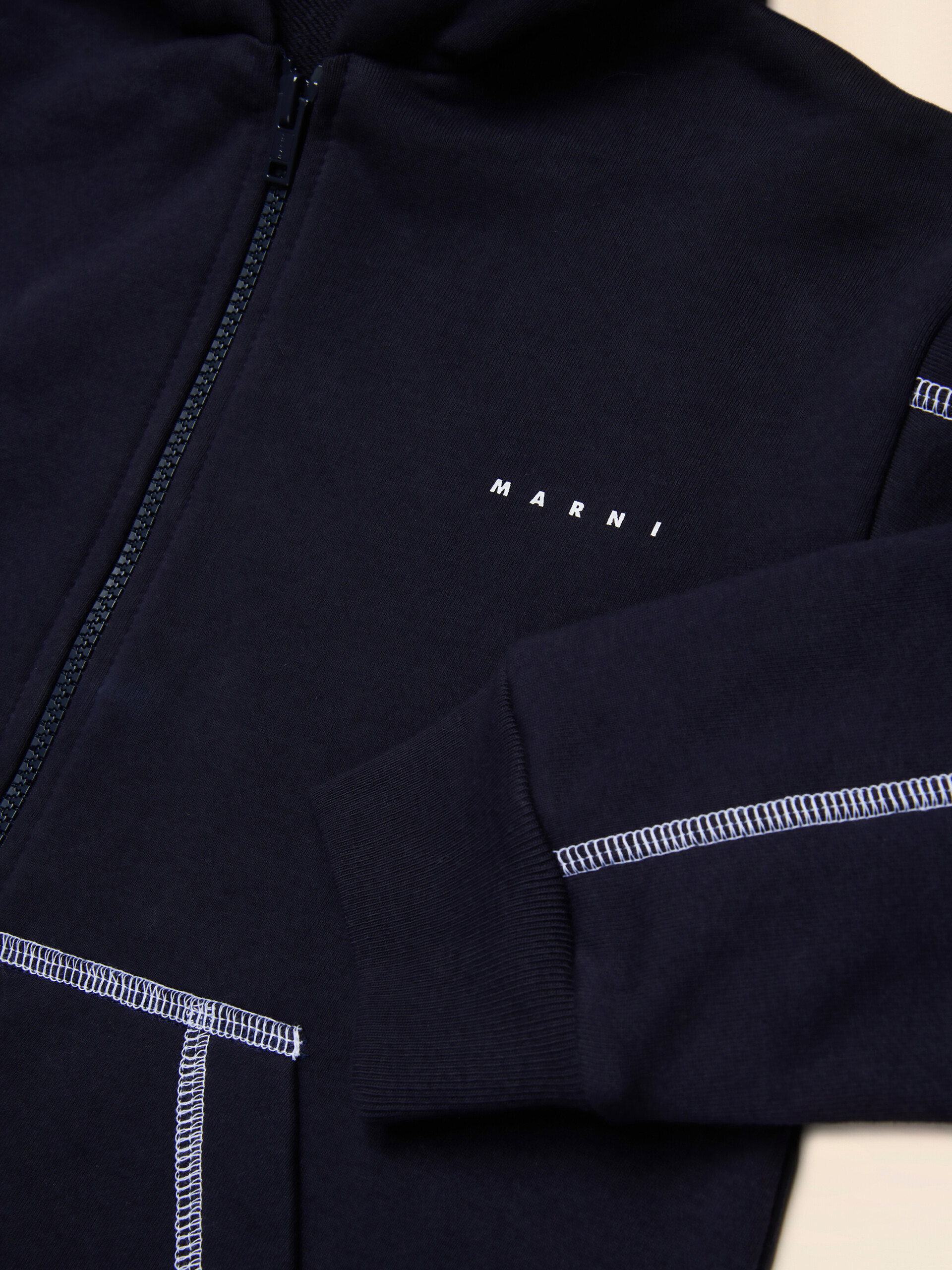Blue sweatshirt with contrasting seams - Sweaters - Image 4