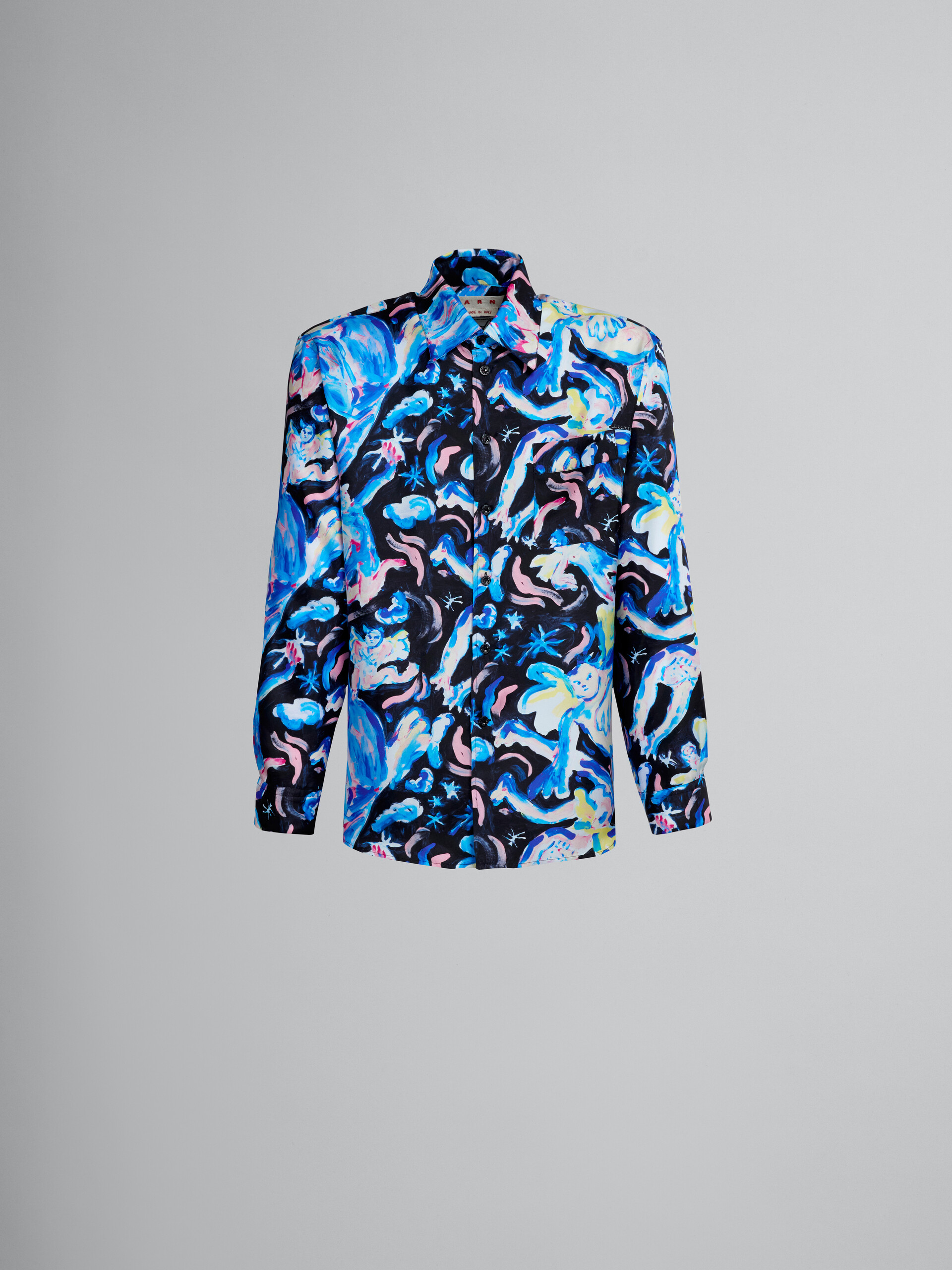 Silk shirt with Luciferi print - Shirts - Image 1