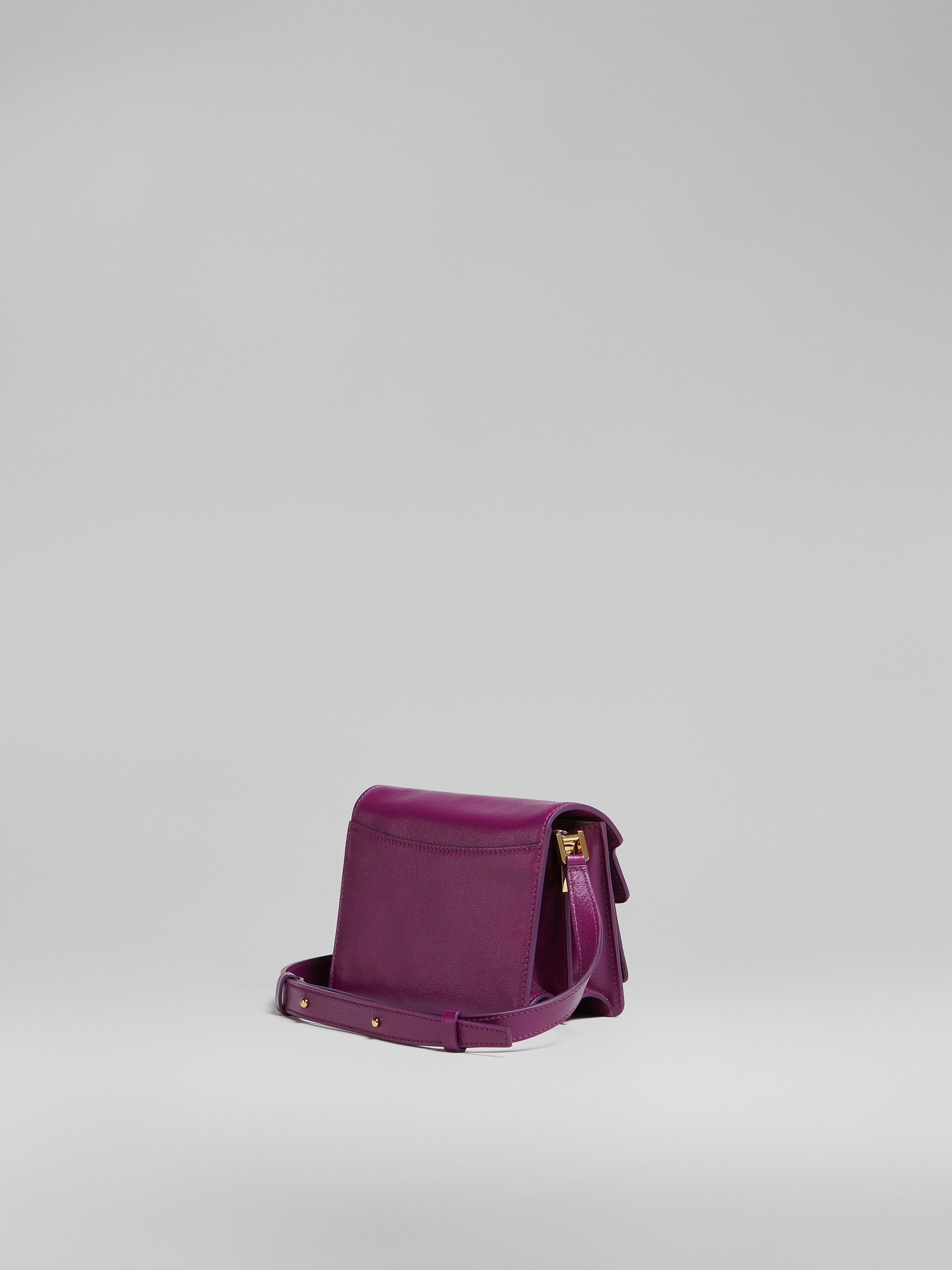 TRUNK SOFT mini bag in purple leather - Shoulder Bag - Image 3