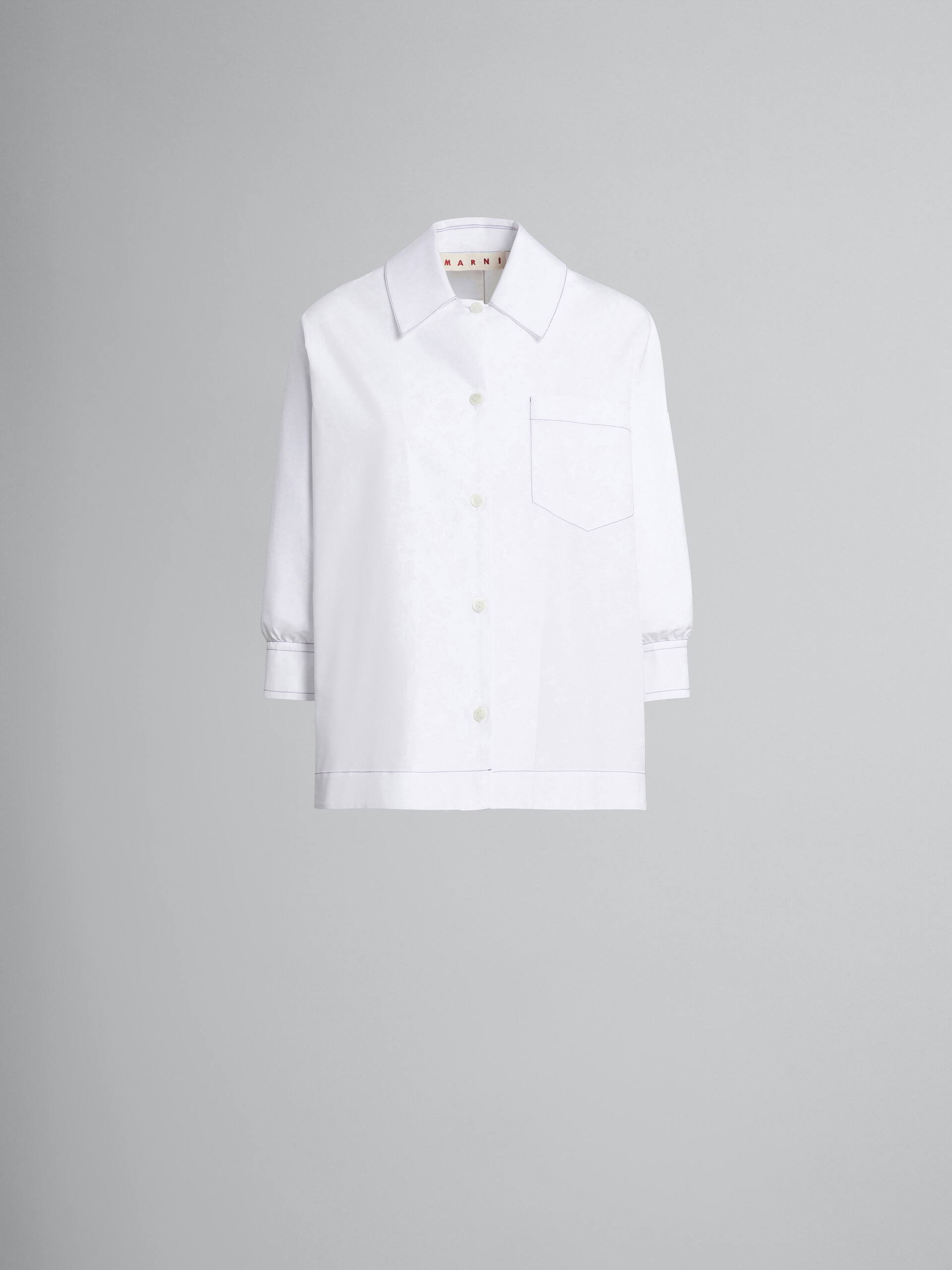 Camicia in popeline bianco - Camicie - Image 1