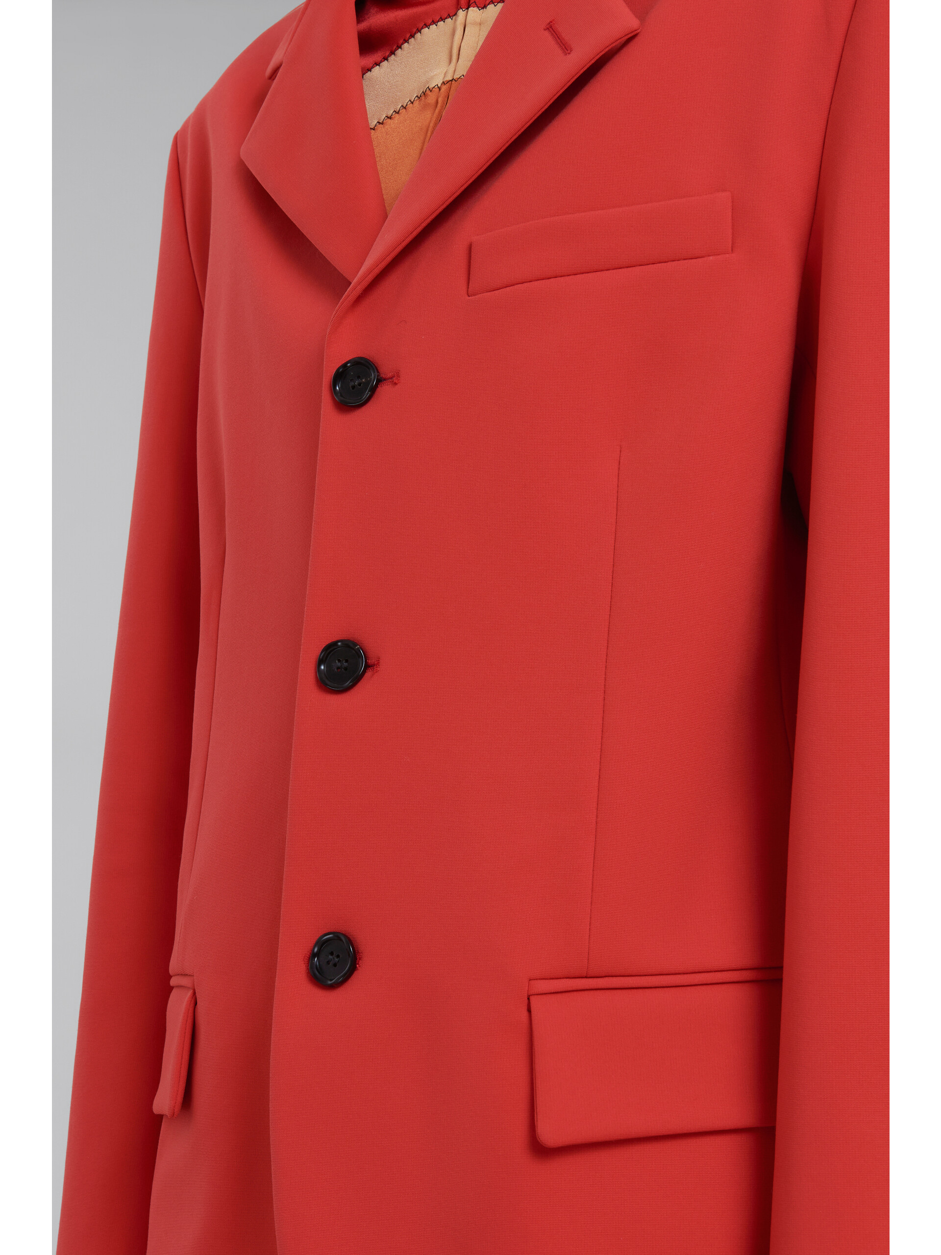 Red single-breasted jersey blazer - Jackets - Image 5