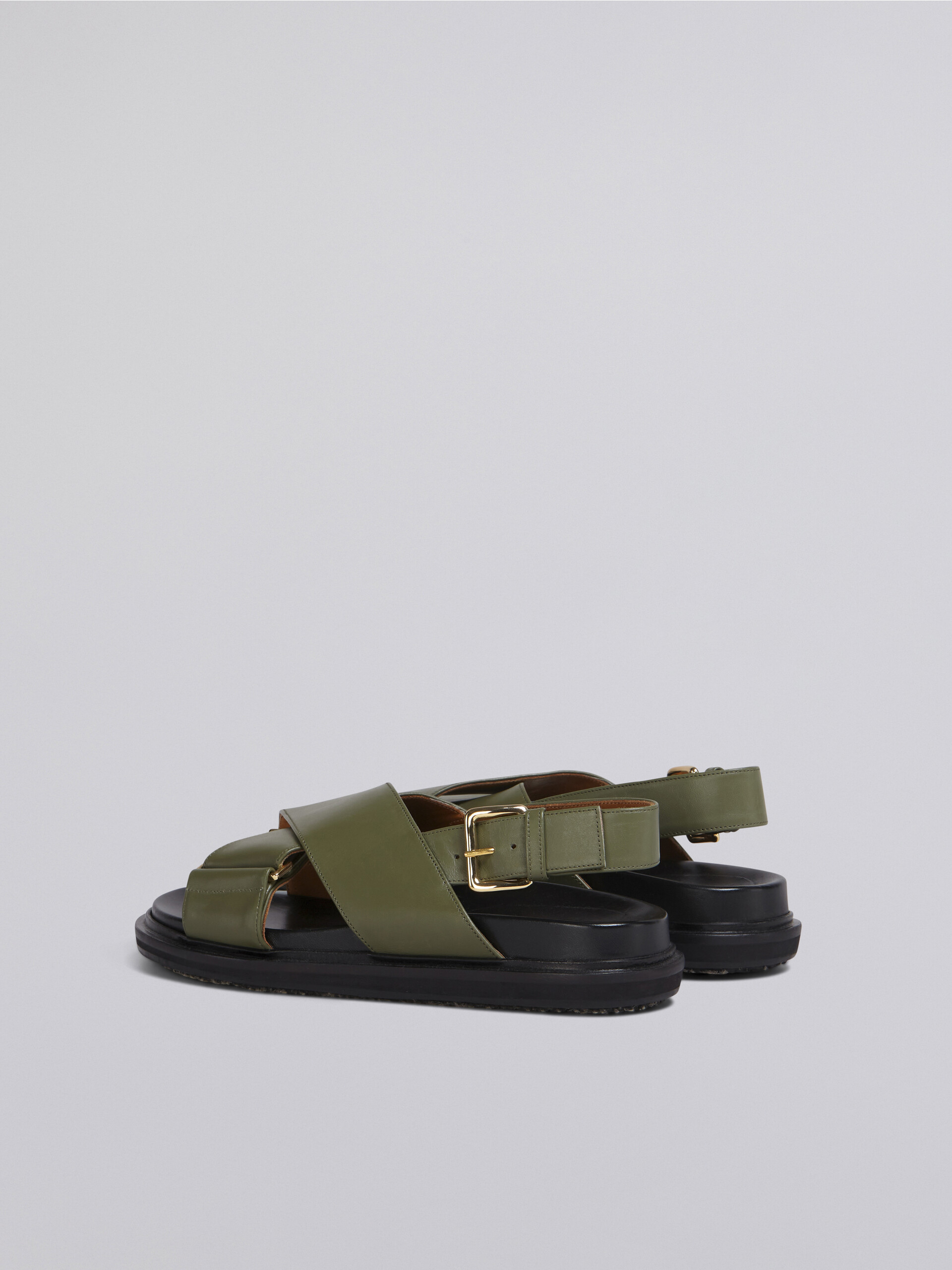 Green smooth calf leather fussbett - Sandals - Image 3