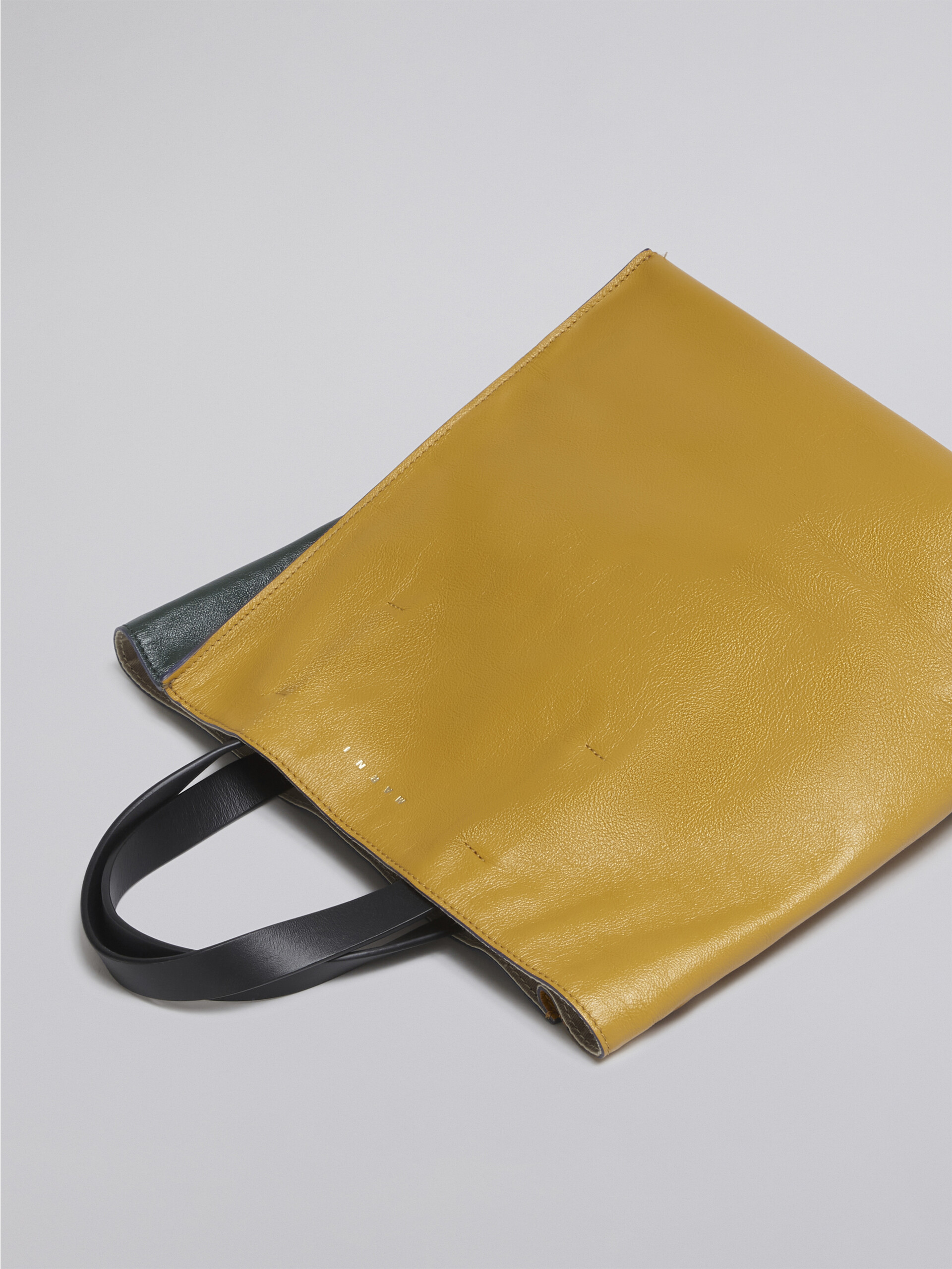 Yellow and green MUSEO SOFT bag in tumbled calfskin - Shopping Bags - Image 5