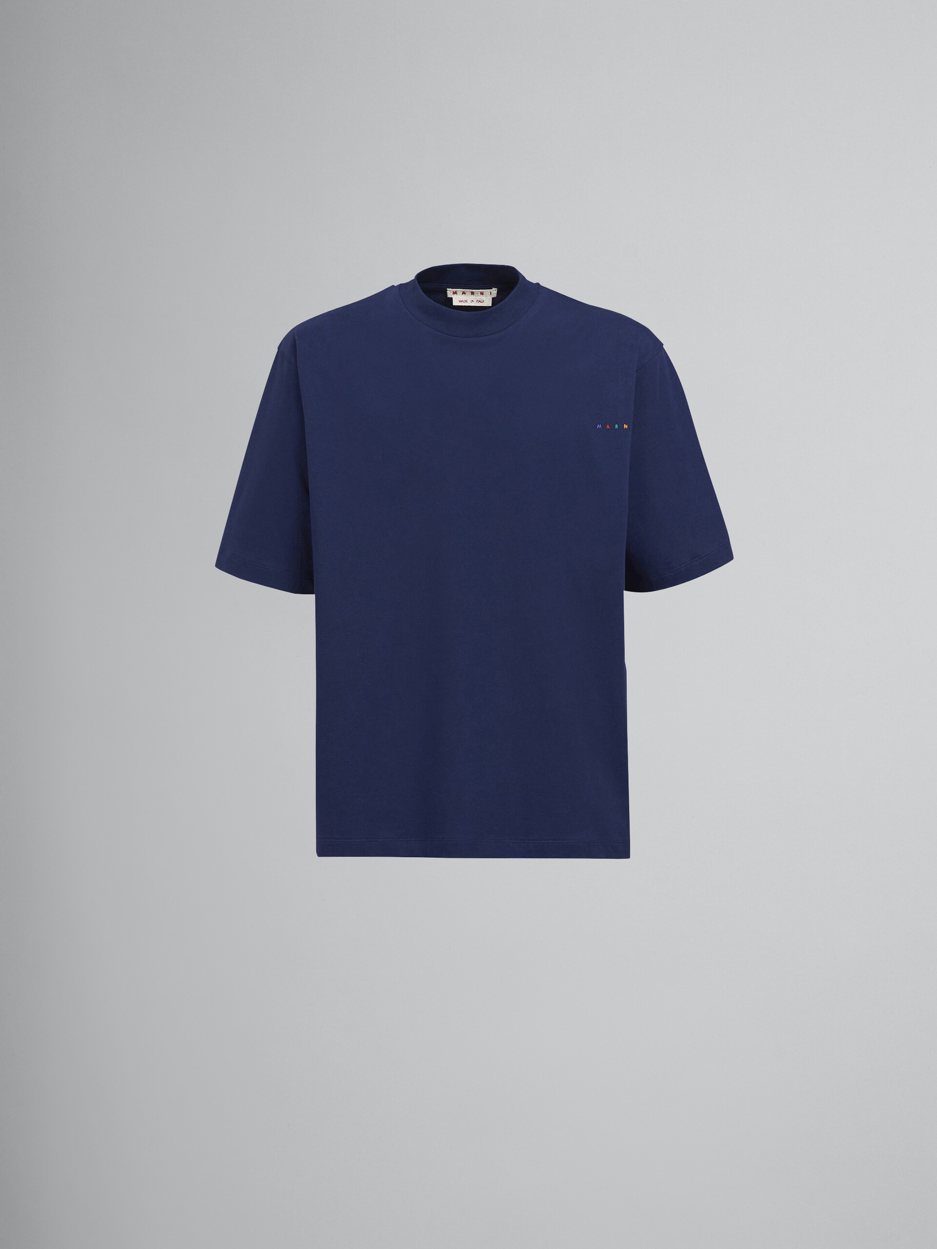 T-shirt en jersey de coton bleu à imprimé Still Nature - T-shirts - Image 1