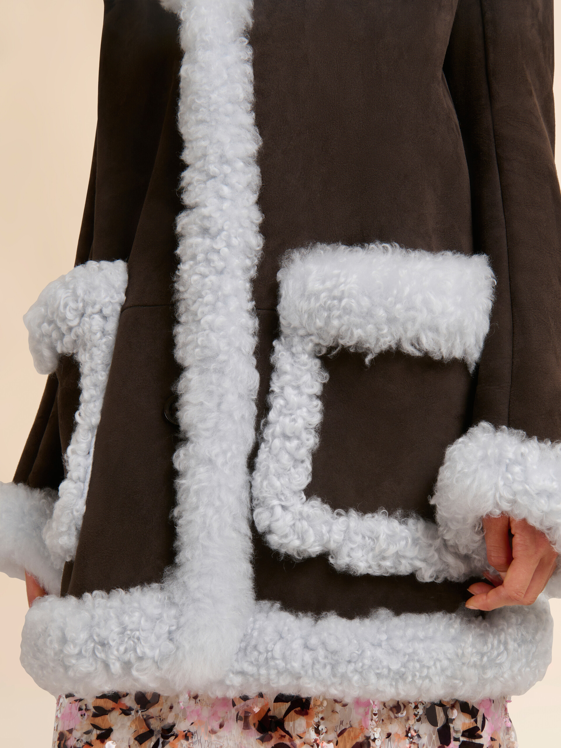 Chaqueta oversize de borreguito marrón - Chaquetas - Image 5