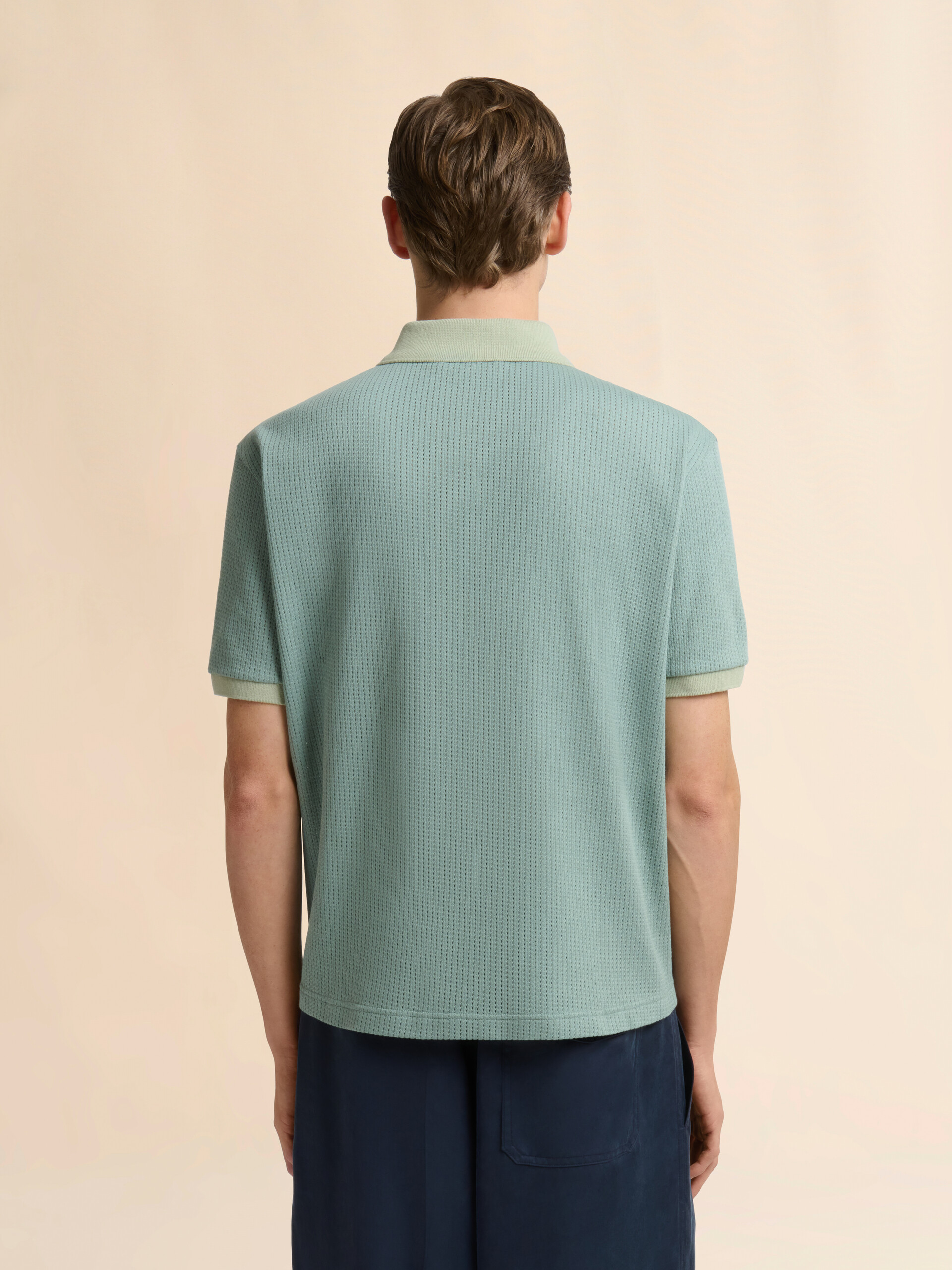 イエロー ジャカードモチーフのインターロックポロシャツ - シャツ - Image 3