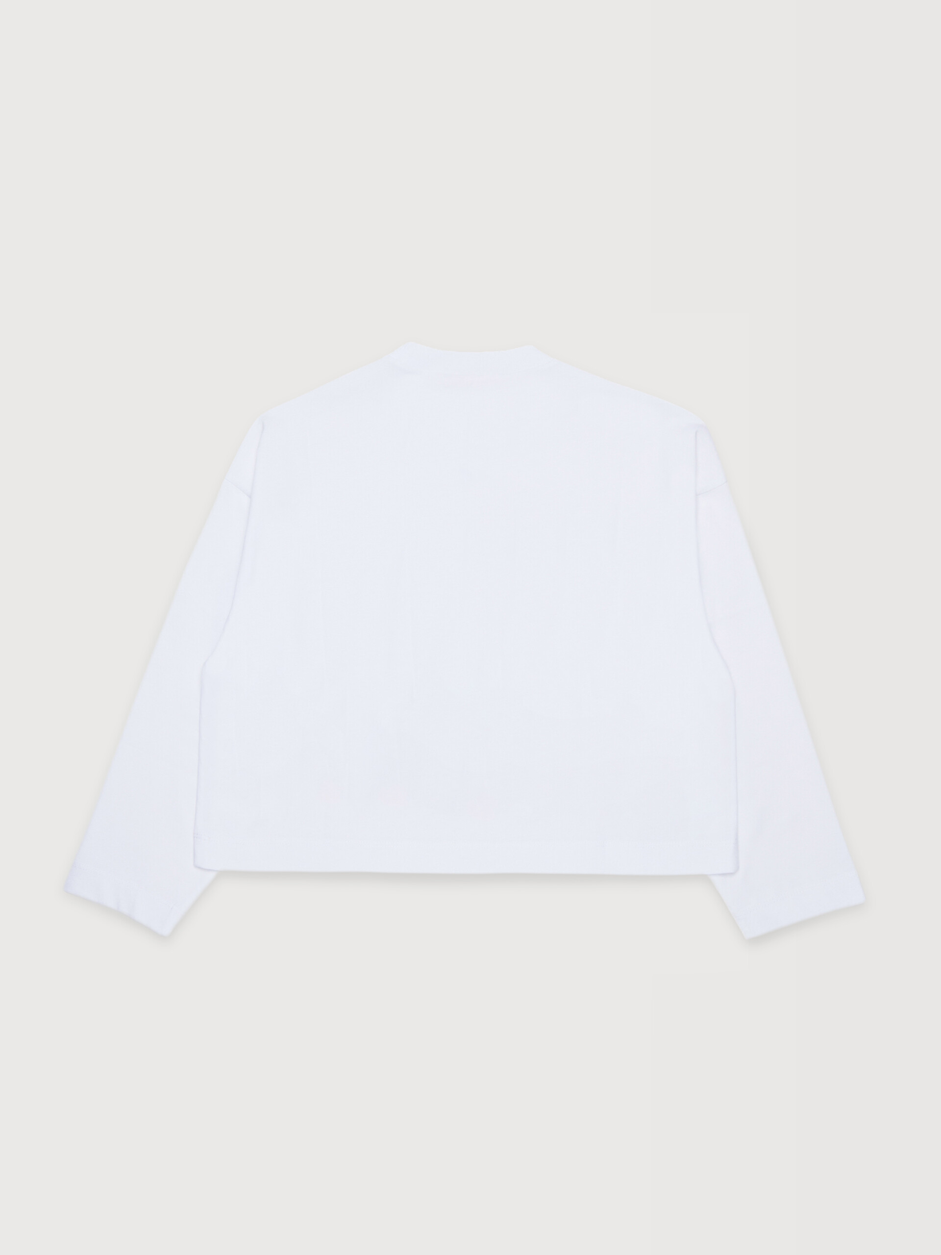 White long-sleeved cotton T-shirt with goggle girl print - T-shirts - Image 2