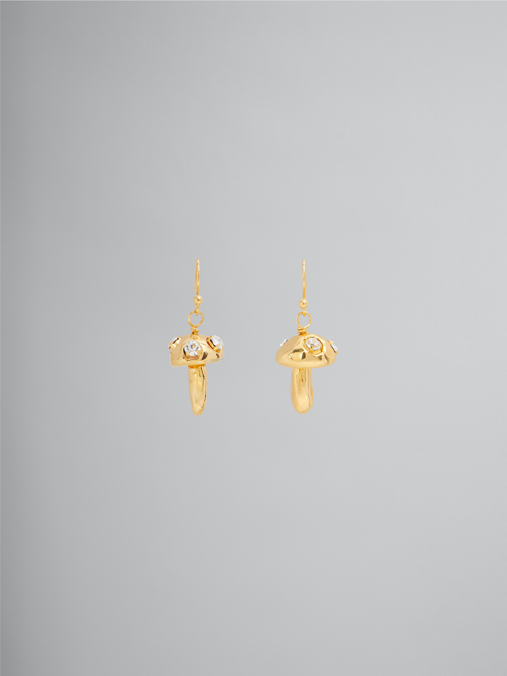 Rhinestone mushroom charm earrings - Earrings - Image 1