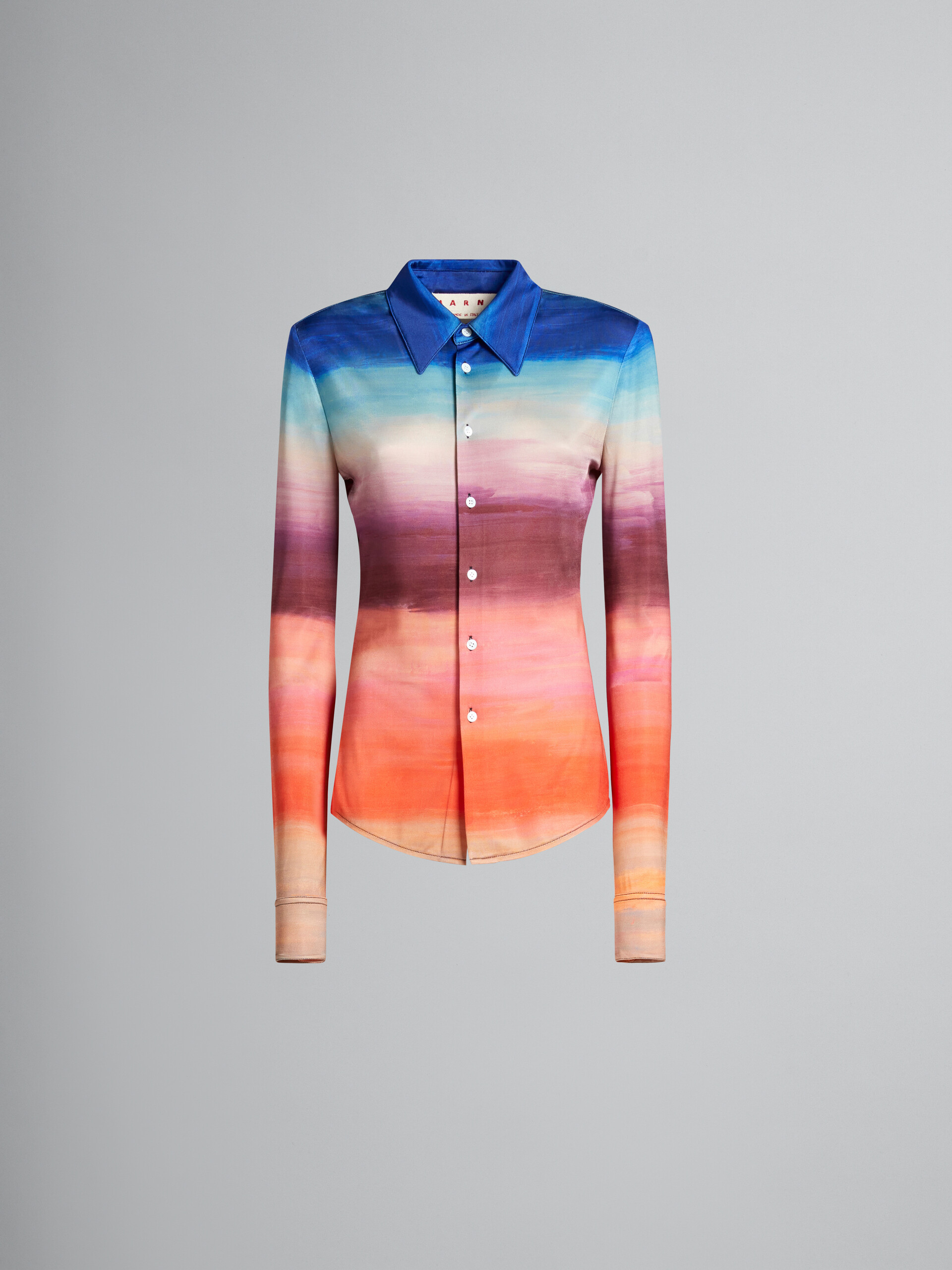 Multicoloured viscose jersey shirt with Dark Side of the Moon print - Shirts - Image 1