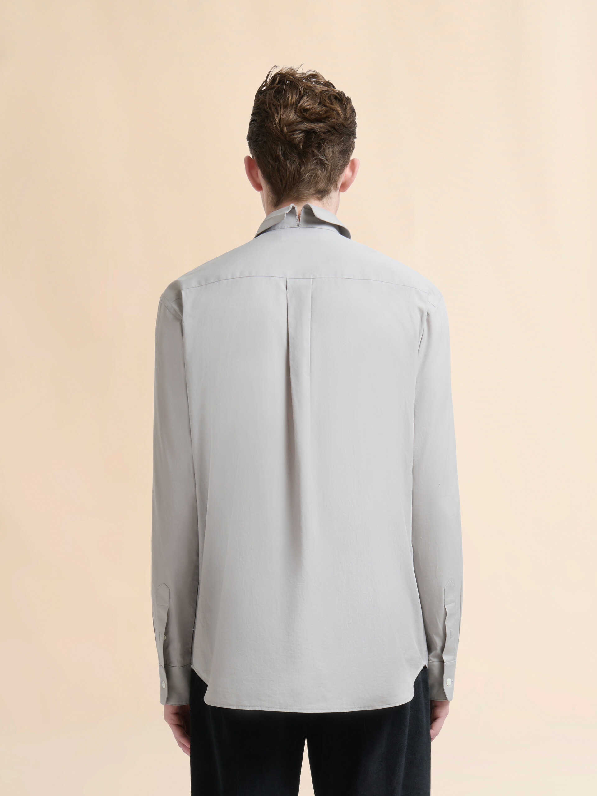 Brown cotton poplin shirt with Marni Mending logo - Shirts - Image 3