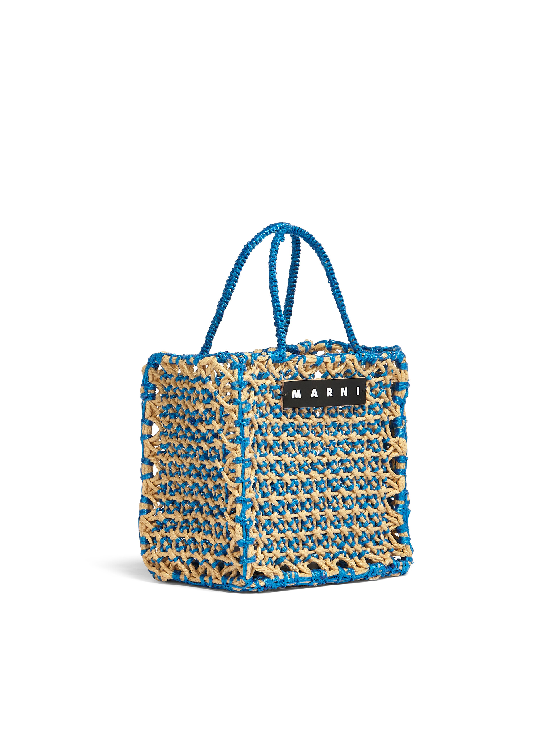 MARNI MARKET small bag in pale blue and beige crochet - Bags - Image 2