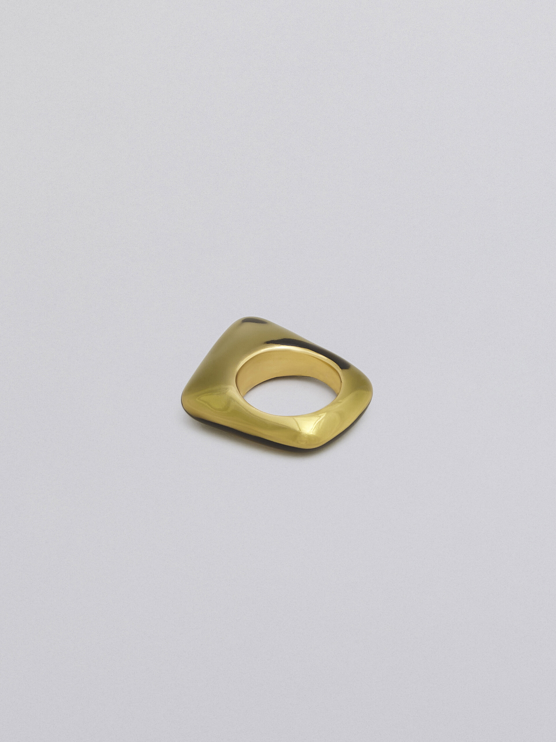 TRAPEZE Metallring mit transparenter grüner Emaille überzogen - Ringe - Image 3